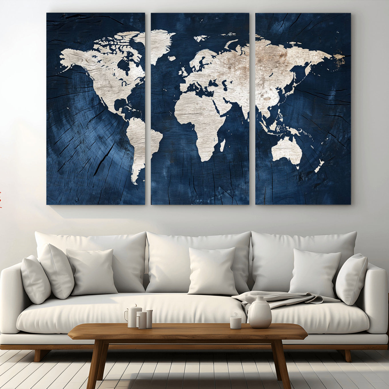 -Push Pin World Map Canvas Print – Travel Tracker Wall Art for Couples, Perfect Anniversary Gift for Home or Office Decor