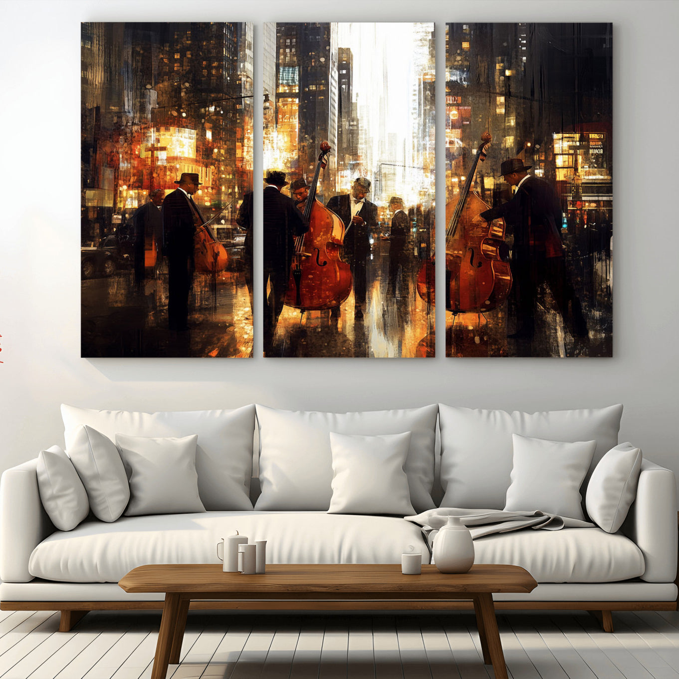 -Abstract Jazz Art Wall Art Canvas Print - Framed Abstract Music Canvas - Colorful Instrument Poster