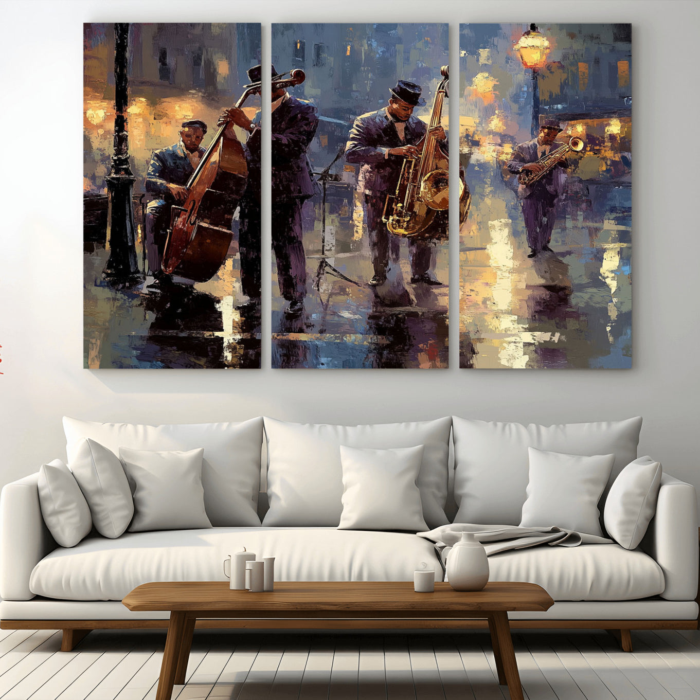 79232-MGV-CV-36X24-Afro Abstract Jazz Music Canvas Print - African American Wall Art - Colorful Framed Afro Abstract