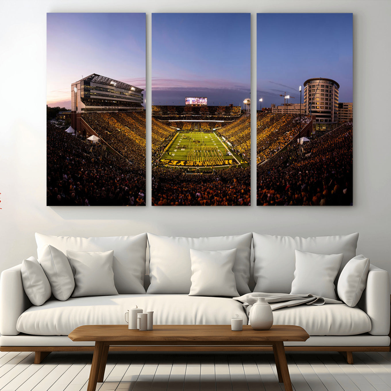 82557-MGV-CV-36X24-Iowa Hawkeyes Kinnick Stadium Wall Art Canvas Print, Framed Iowa Hawkeyes Kinnick Stadium Canvas