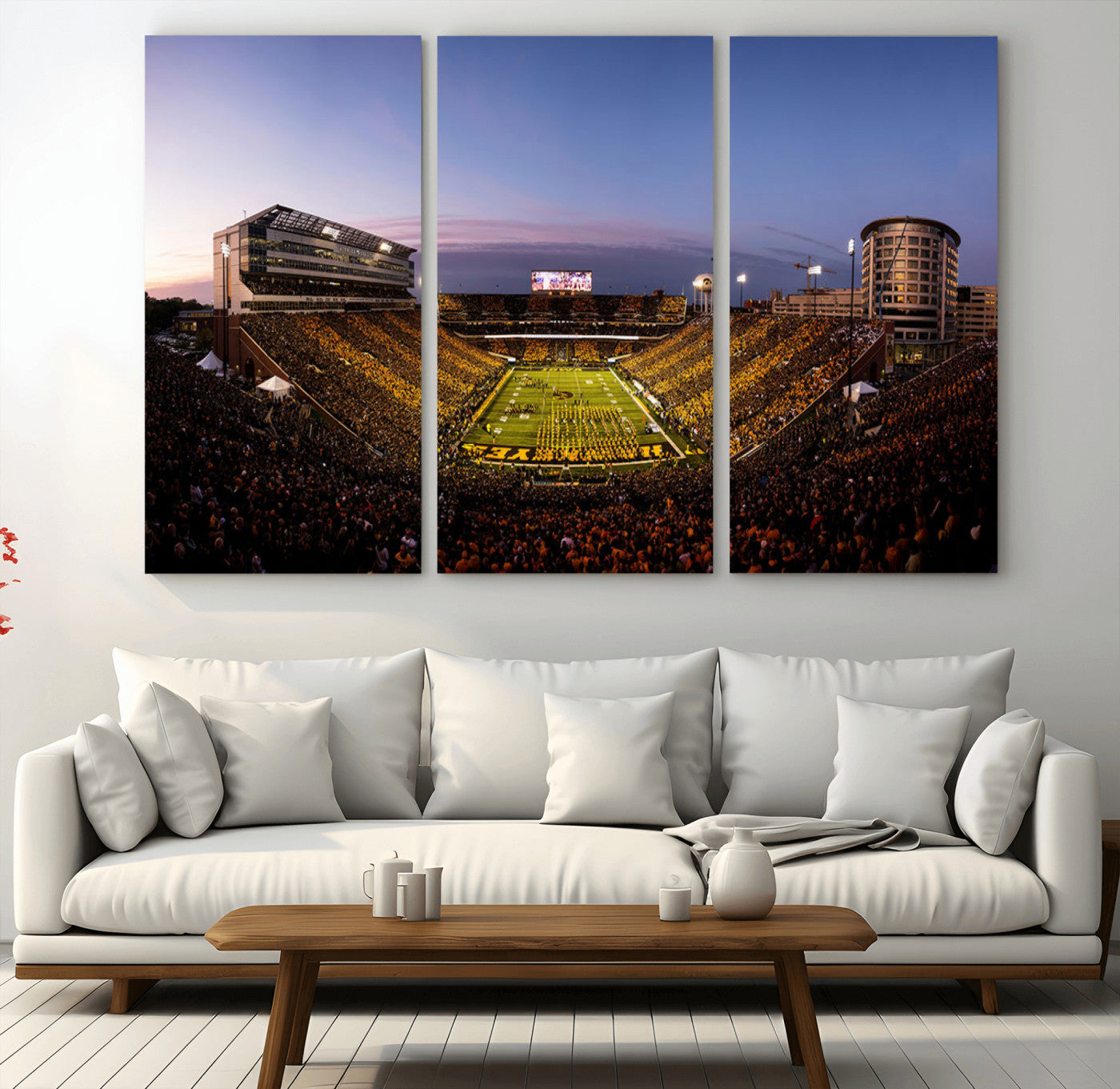 82557-MGV-CV-36X24-Iowa Hawkeyes Kinnick Stadium Wall Art Canvas Print, Framed Iowa Hawkeyes Kinnick Stadium Canvas