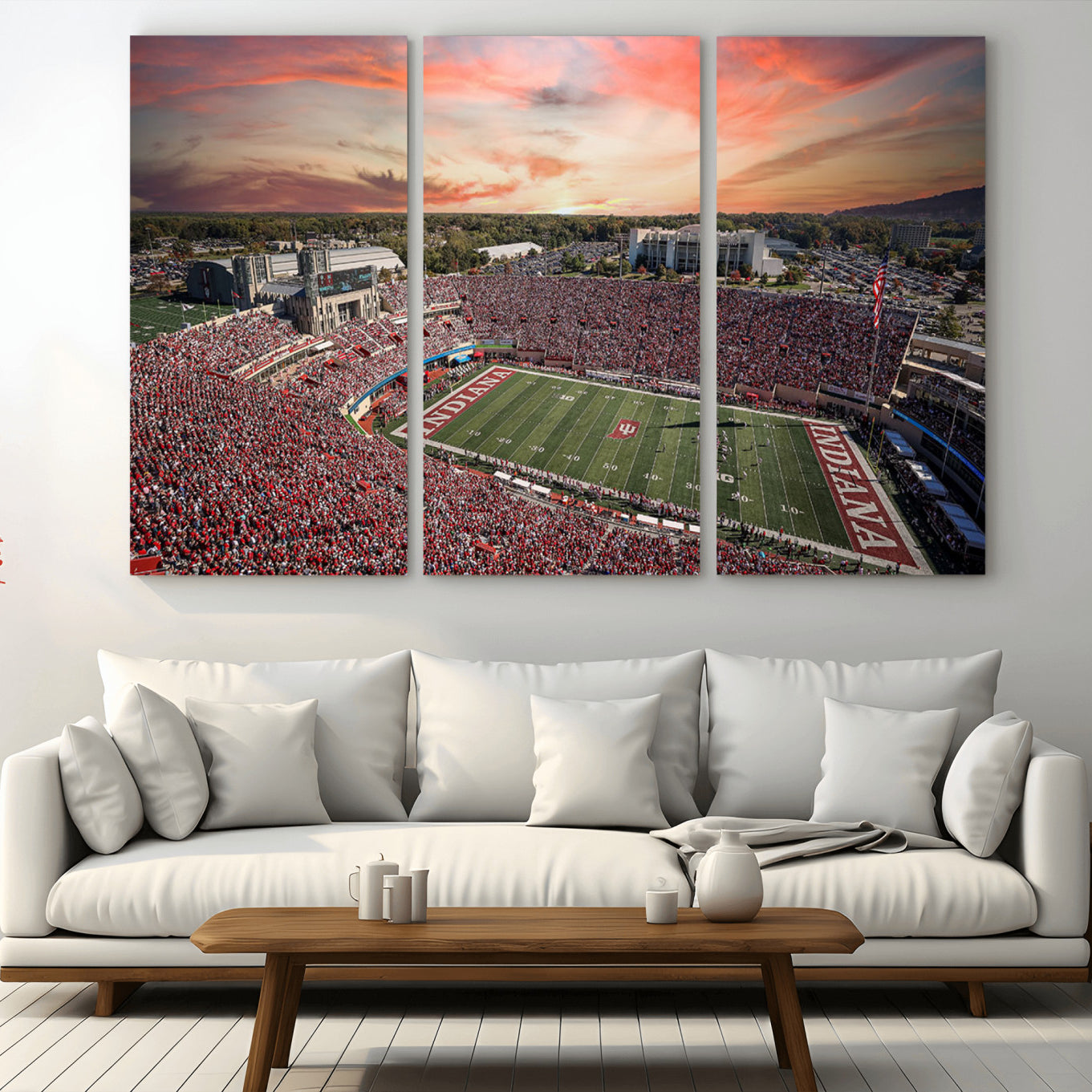 51135-MGV-CV-36X24-Indiana Memorial Stadium Wall Art Canvas Print, Framed Studium Canvas Art, Indiana Memorial Stadium