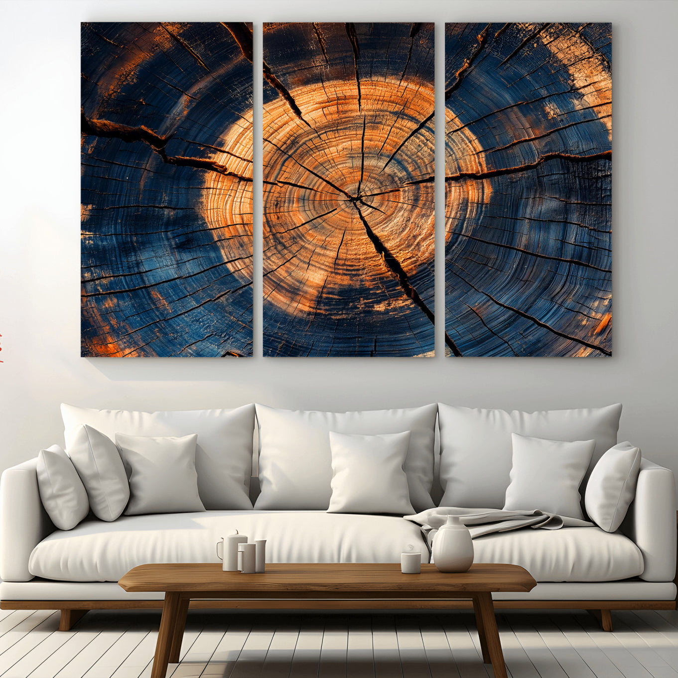 18975622-MGV-CV-36X24-Burnt Wood Wall Art Canvas Print – Framed Aged Timber Tree Artwork, Rustic Decor Perfect for Home, Office