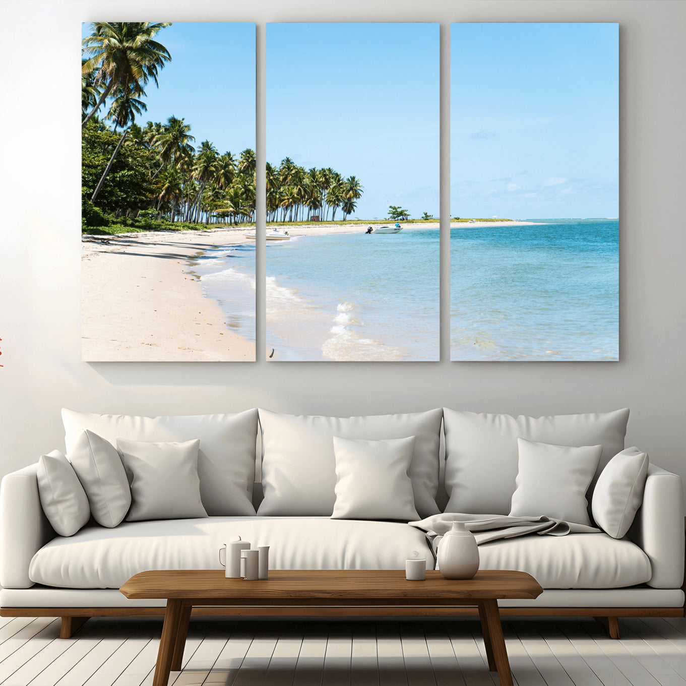37858872-MGV-CV-36X24 - Palm Tree Paradise Coastal Wall Art – Beach Scene and Ocean Breeze Canvas Print Tranquil Tropical Shore Decor for Living Room, Bedroom or Office