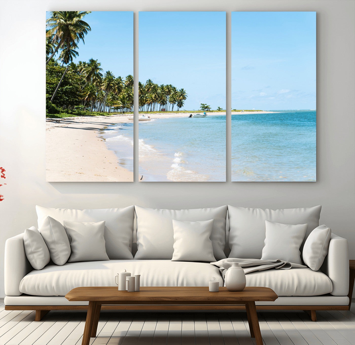 37858872-MGV-CV-36X24 - Palm Tree Paradise Coastal Wall Art – Beach Scene and Ocean Breeze Canvas Print Tranquil Tropical Shore Decor for Living Room, Bedroom or Office