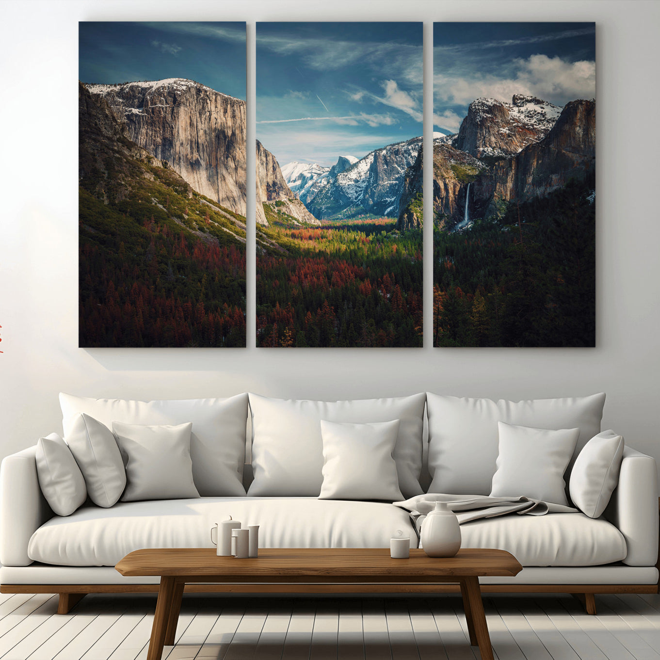 15244033-MGV-CV-36X24-Yosemite National Park Wall Art Canvas Print – Framed Mountain Landscape El Capitan Rustic Nature Artwork for Home, Office