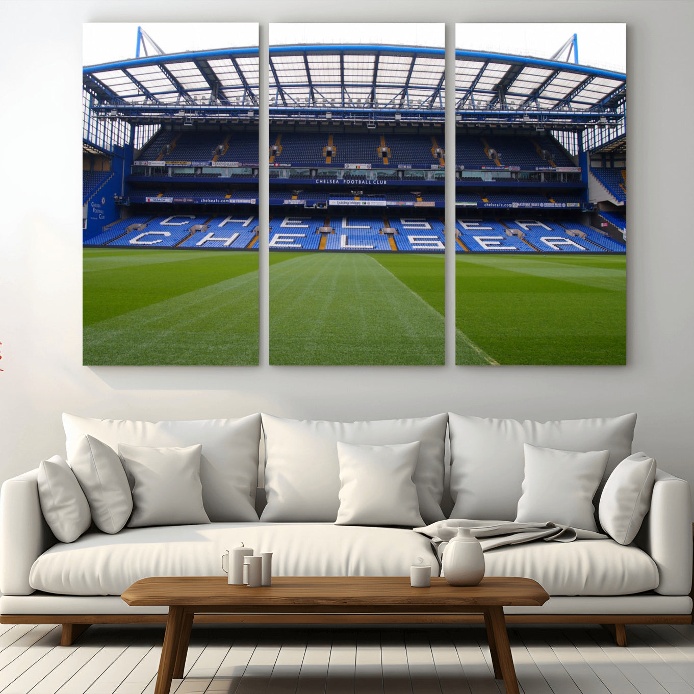 38616413CHELSA-MGV-CV-36X24-Stamford Bridge Chelsea Football Stadium Canvas Wall Art Print – Immersive Stadium Experience for