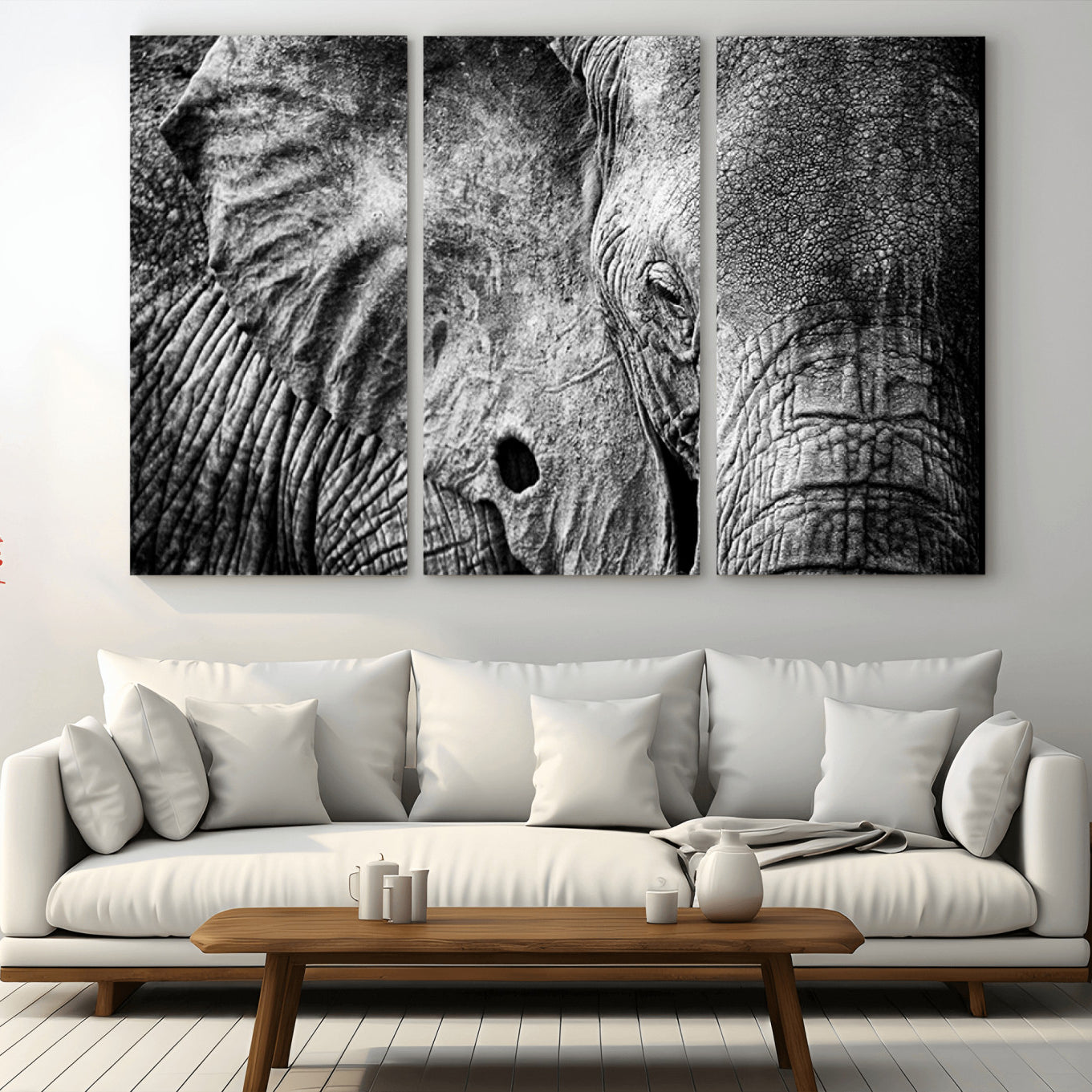 -Wild Old Elephant Wall Art Canvas Print