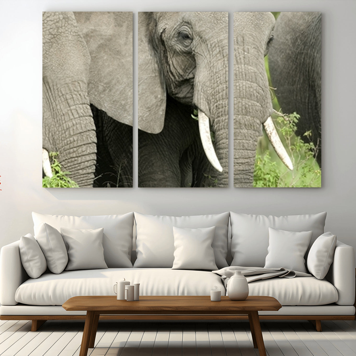 -Wild Elephant Wall Art Canvas Print