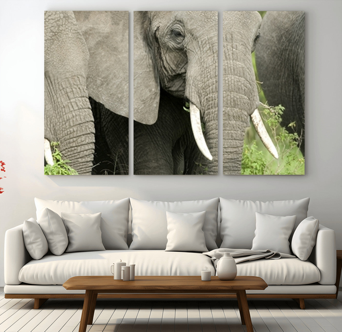 39051-MGV-CV-36X24-Wild Elephant Wall Art Canvas Print