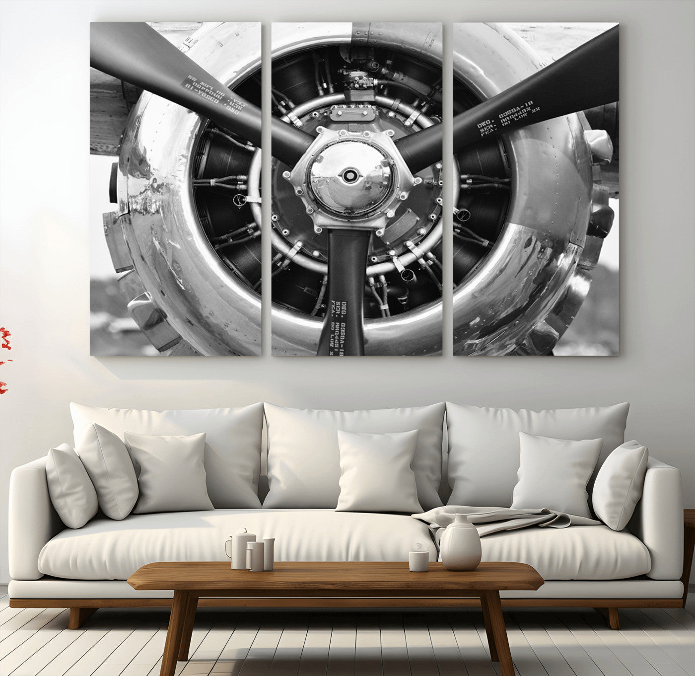 28132-MGV-CV-48X32-3P-Vintage Airplane Wall Art Canvas Print