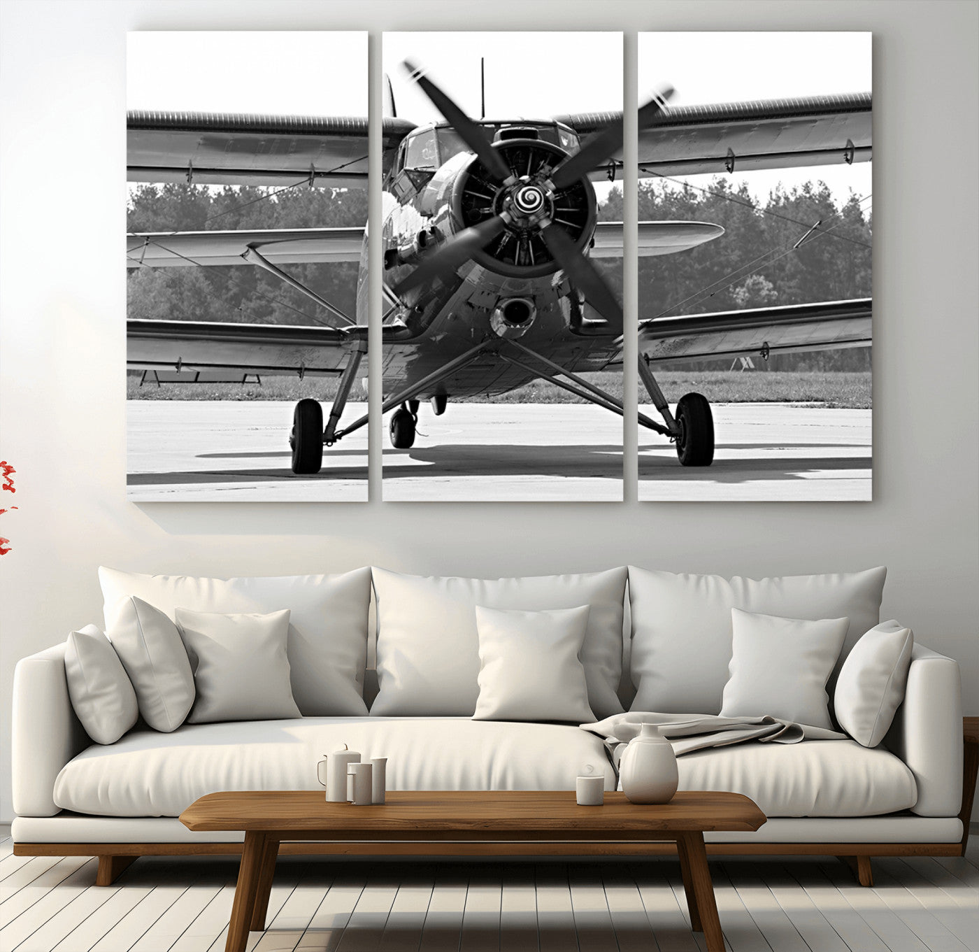 74816-MGV-CV-48X32-3P-Wall Art Old War Plane Canvas Print
