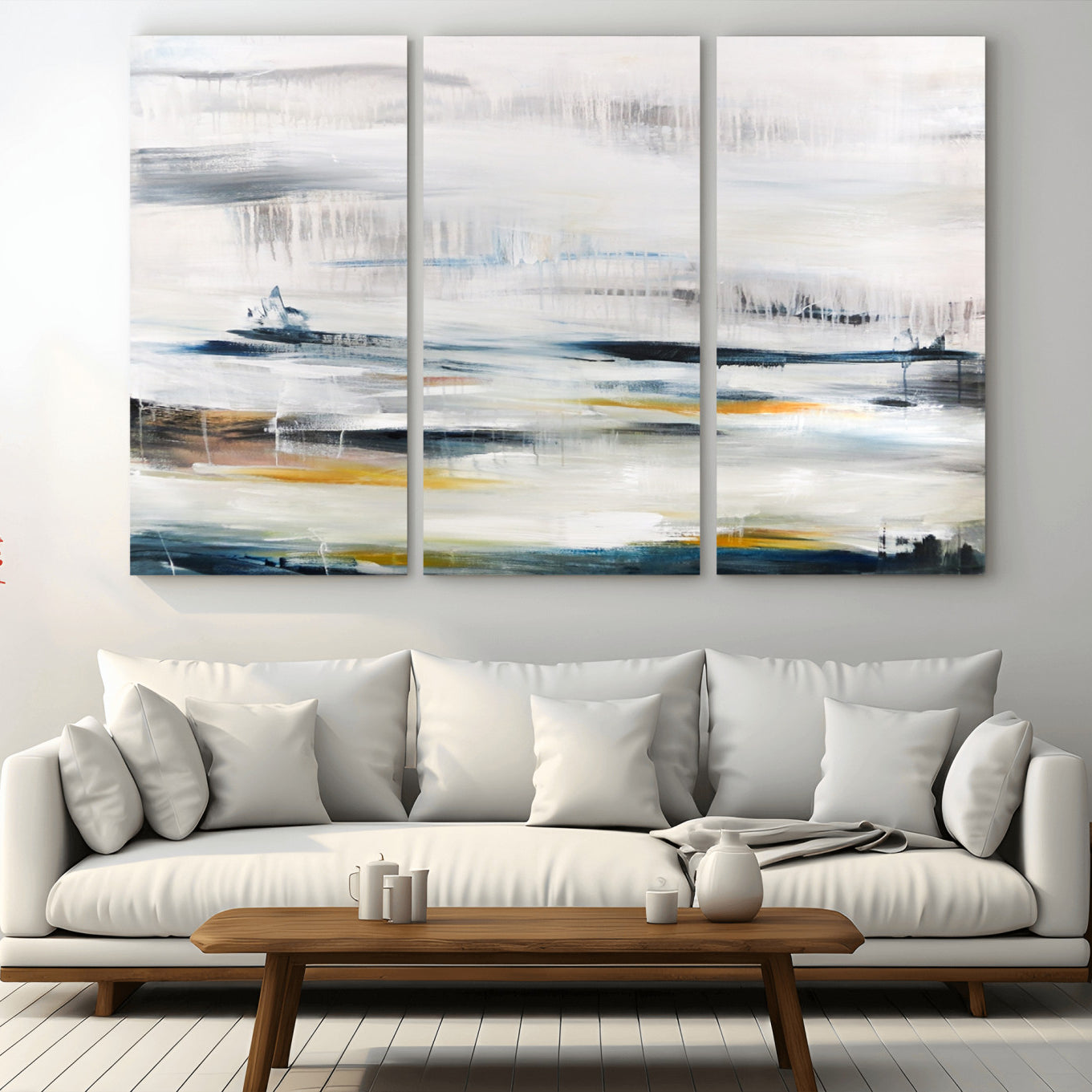 74932-MGV-CV-48X32-3P-Soft Color Abstract Canvas Print