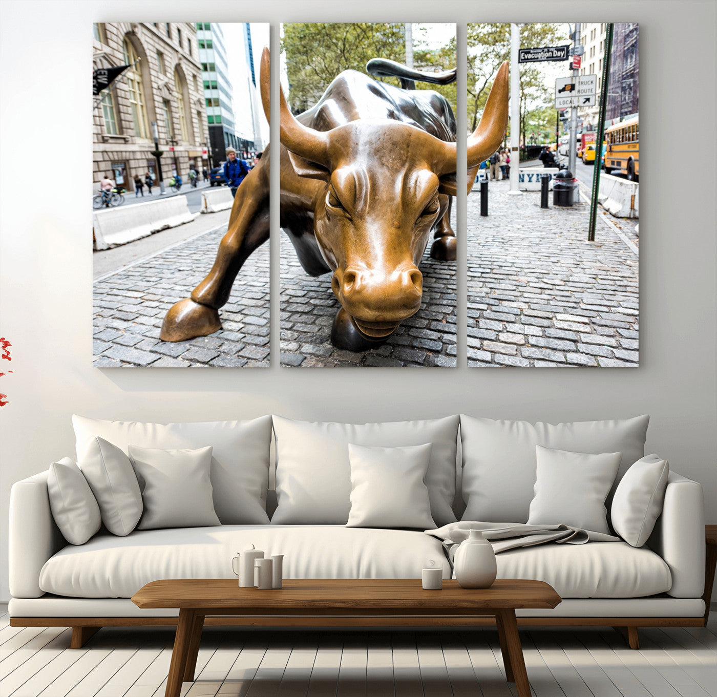 -Charging Bull Wall Art Canvas Print