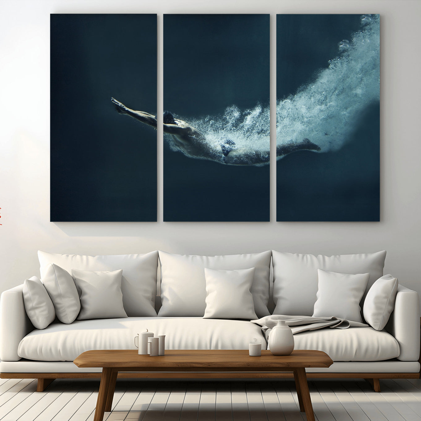 48463-MGV-CV-48X32-3P-Swimmer Wall Art Canvas Print