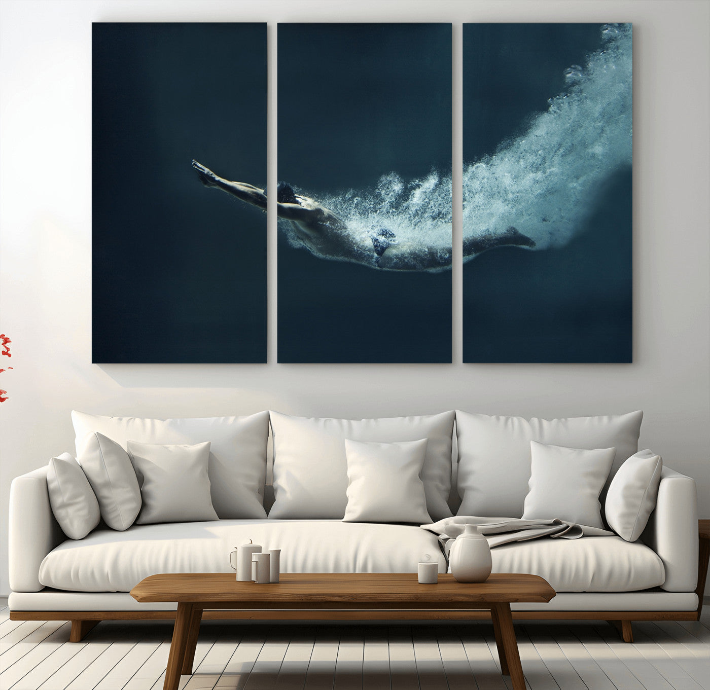 48463-MGV-CV-48X32-3P-Swimmer Wall Art Canvas Print