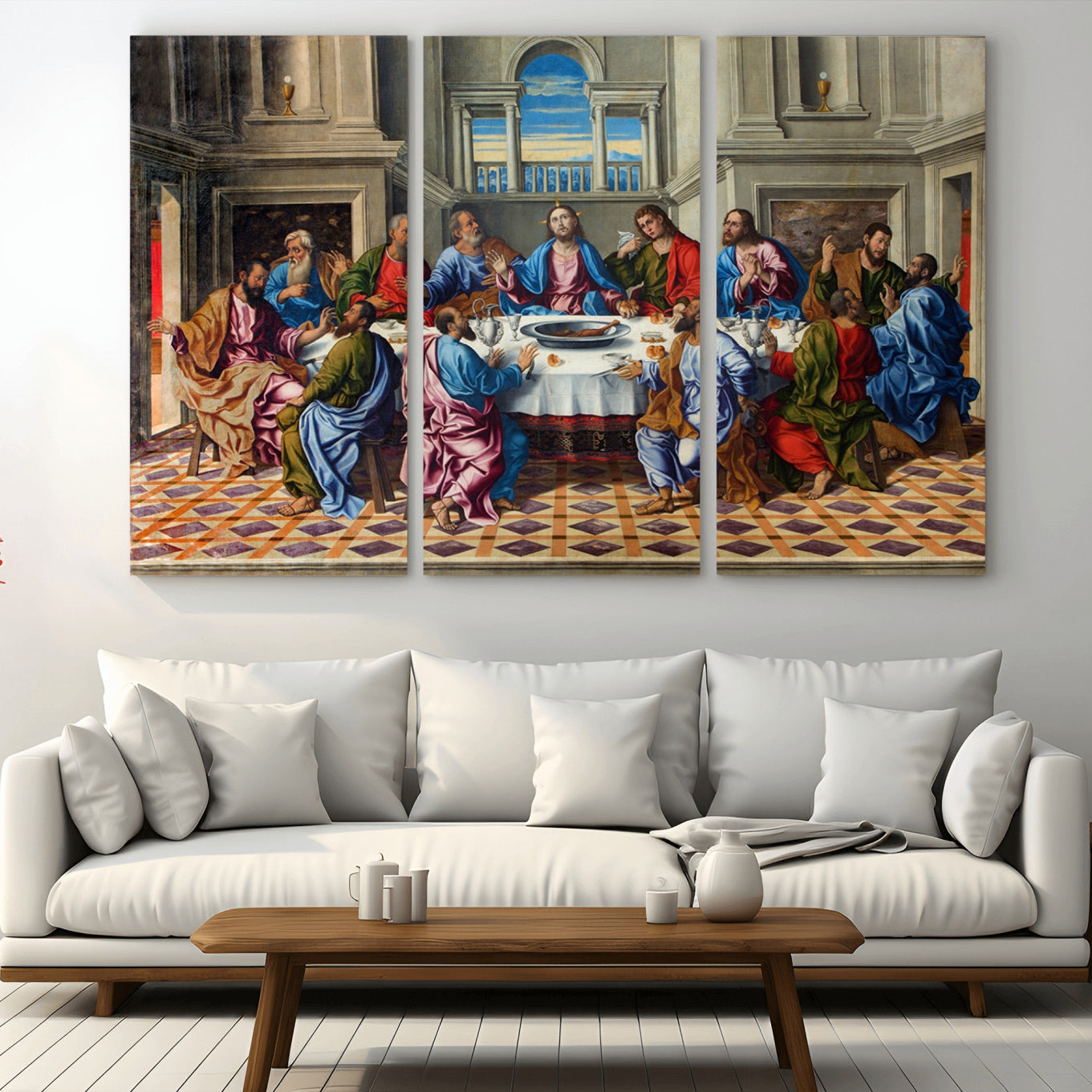 MGV-CV-48X32-3P - The Last Supper Multi Panel Canvas Wall Art