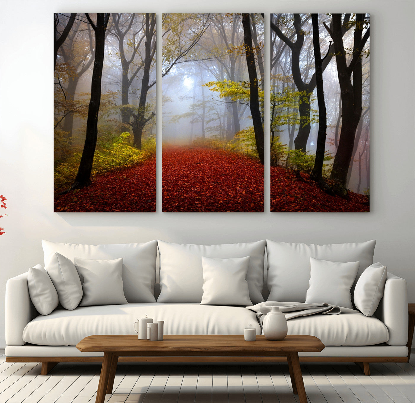 12426-MGV-CV-36X24-Foggy Forest Wall Art Landscape Canvas Print