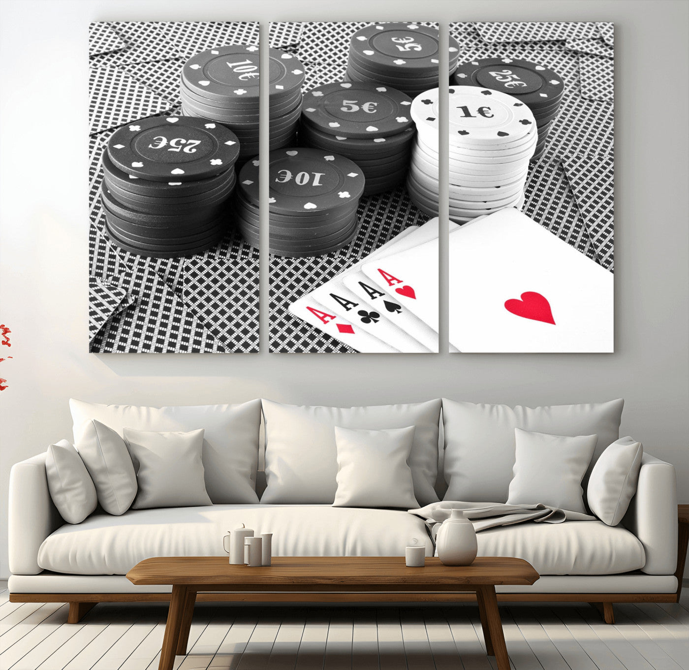 47531-MGV-CV-36X24-Poker Game Cards Wall Art Canvas, Multi Panel Wall Art Canvas Print