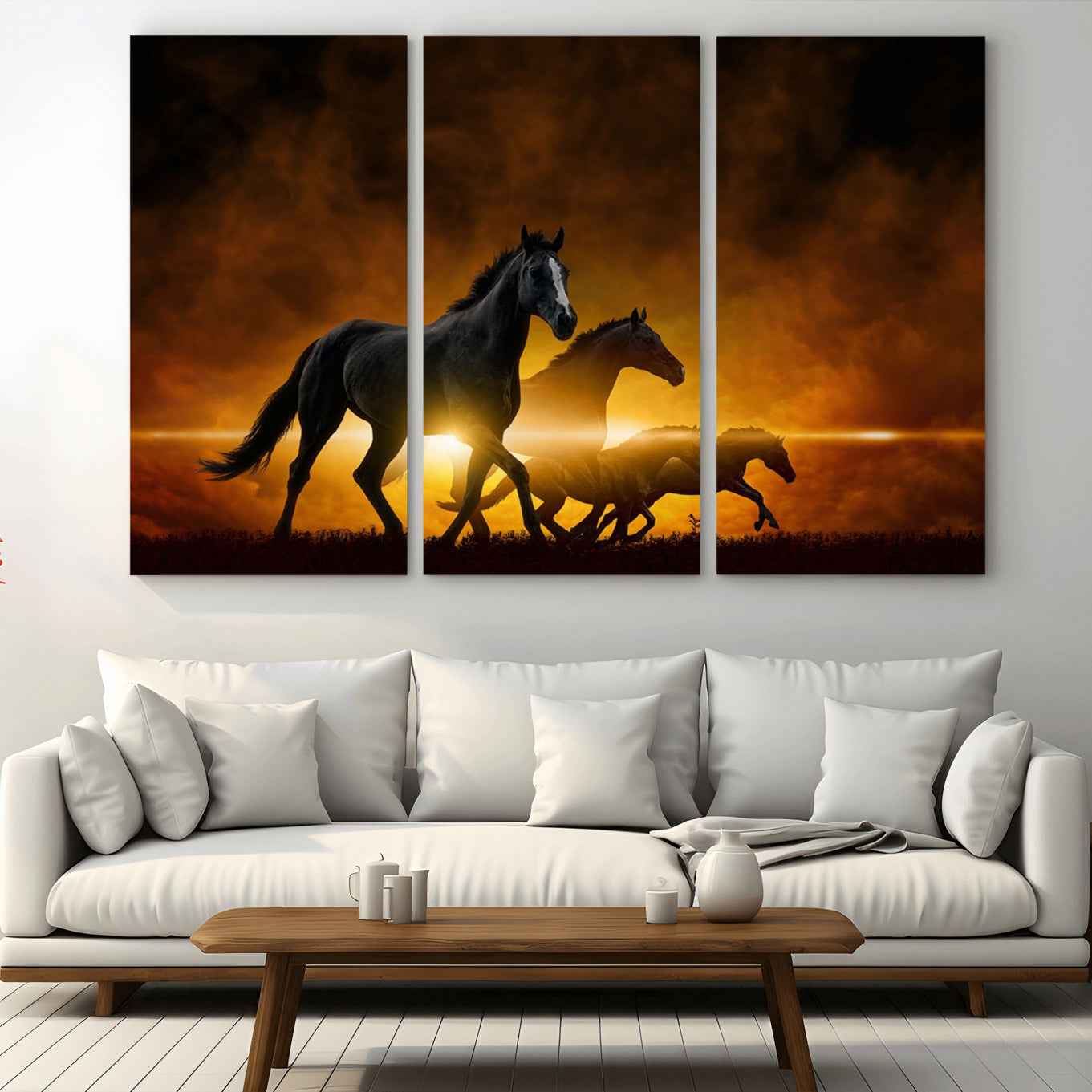 -Horse Wall Art Canvas Print, Multi Panel Animal Canvas Print