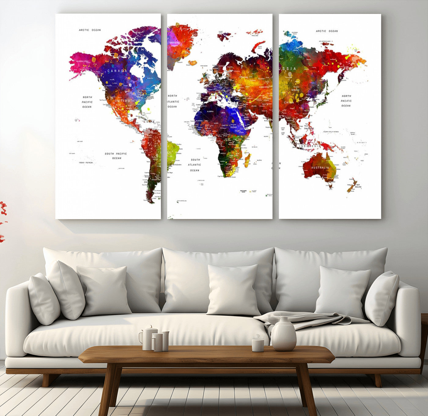 34842-MGV-CV-48X32-3P-Push Pin World Map Canvas Print – Travel Tracker Wall Art for Couples, Perfect Anniversary Gift for Home or Office Decor
