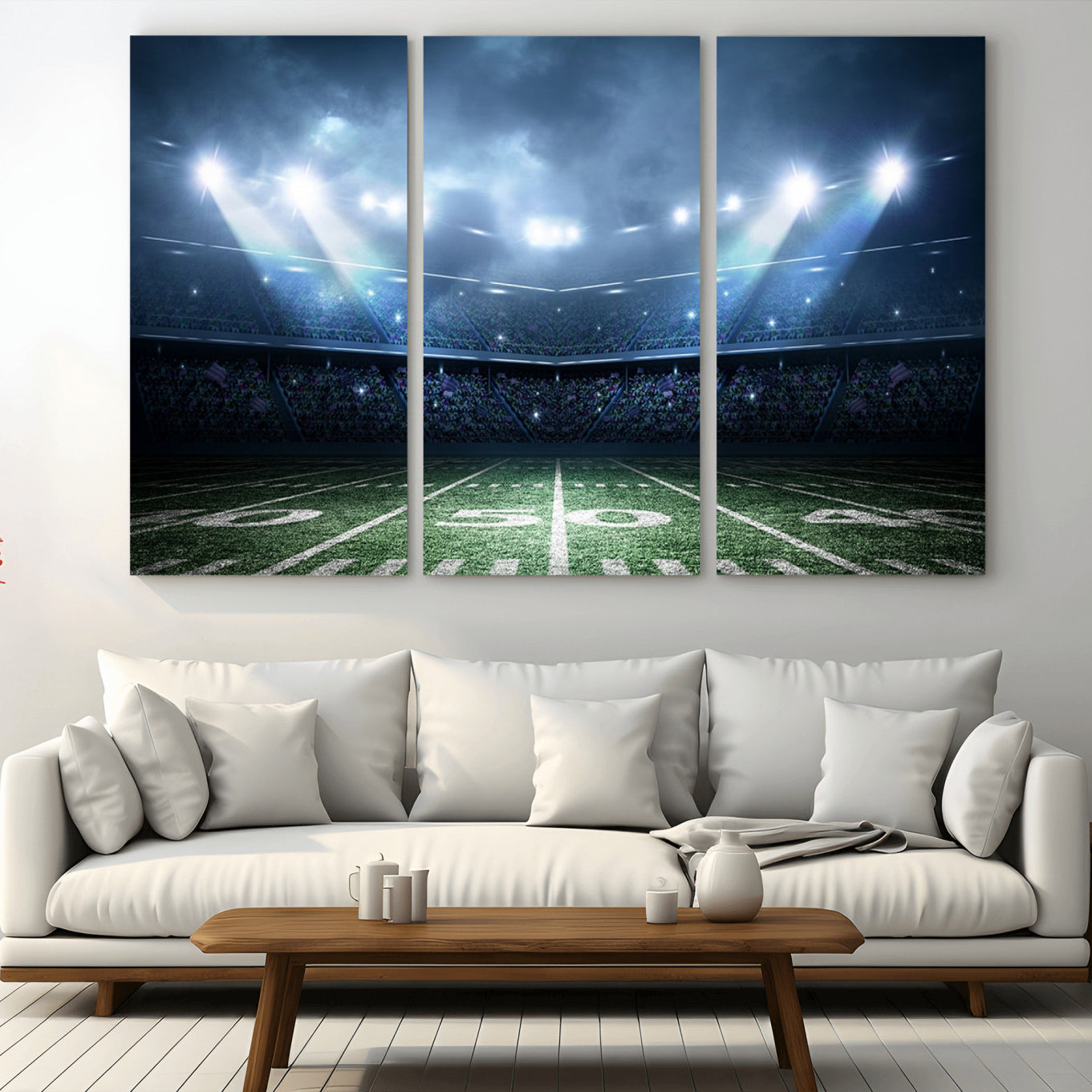 74741-MGV-CV-36X24-American Football Stadium Wall Art Canvas, American Football Stadium Canvas Print