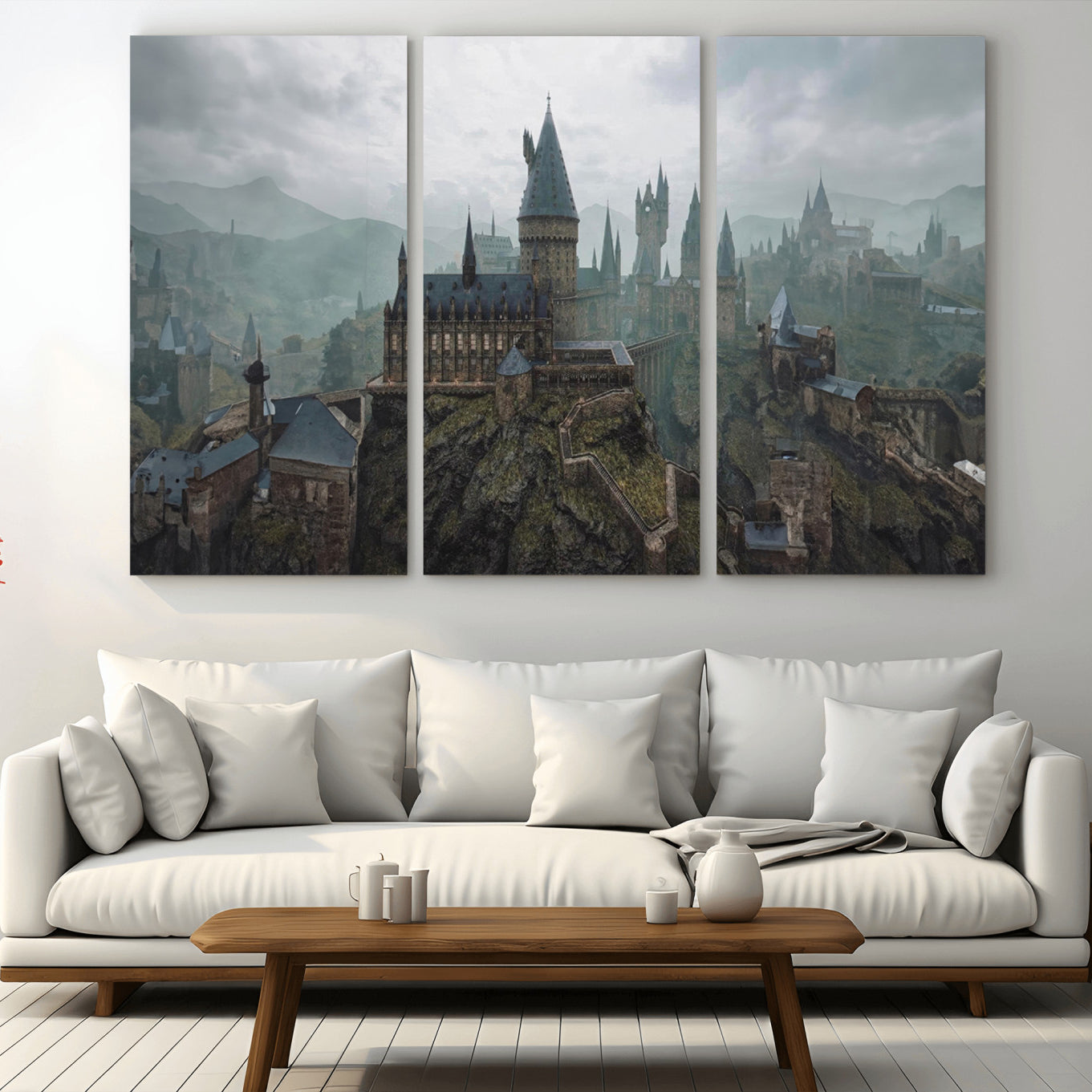 -Disney Castle Wall Art Canvas Print, Living Kids Home Room Decor Art Print