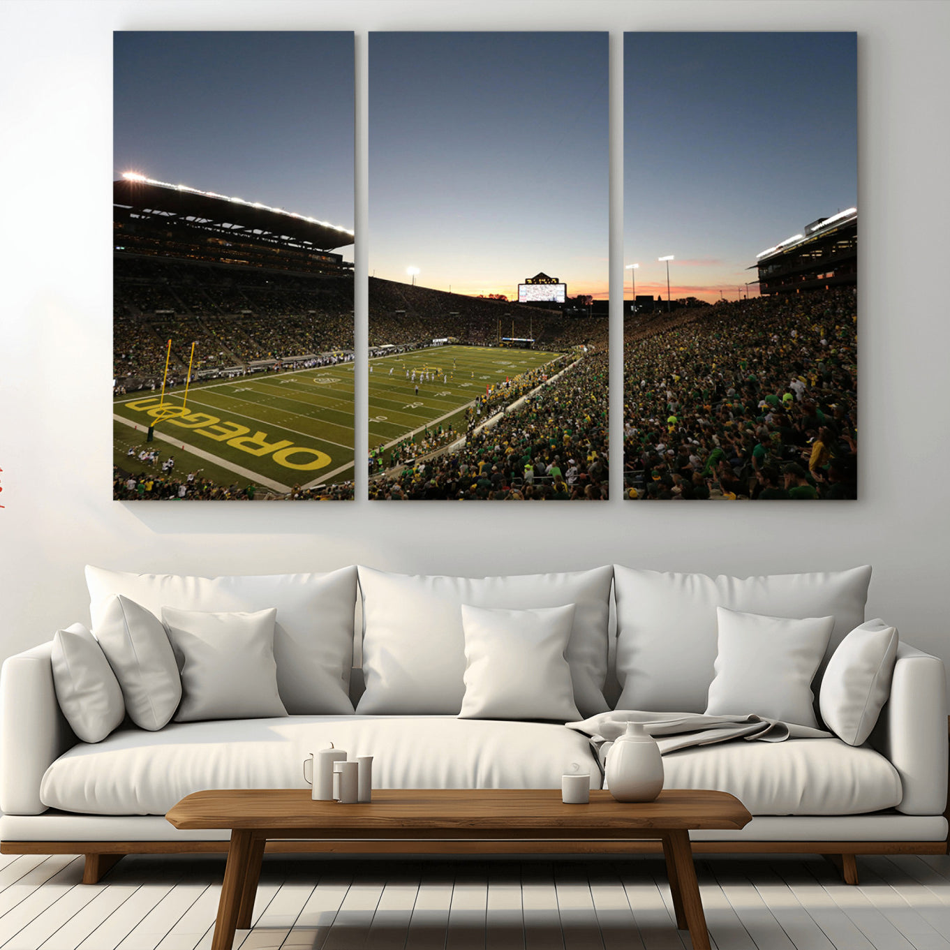 21429-MGV-CV-36X24-Oregon Ducks Football Team Print - Eugene Autzen Stadium Wall Art Canvas Print