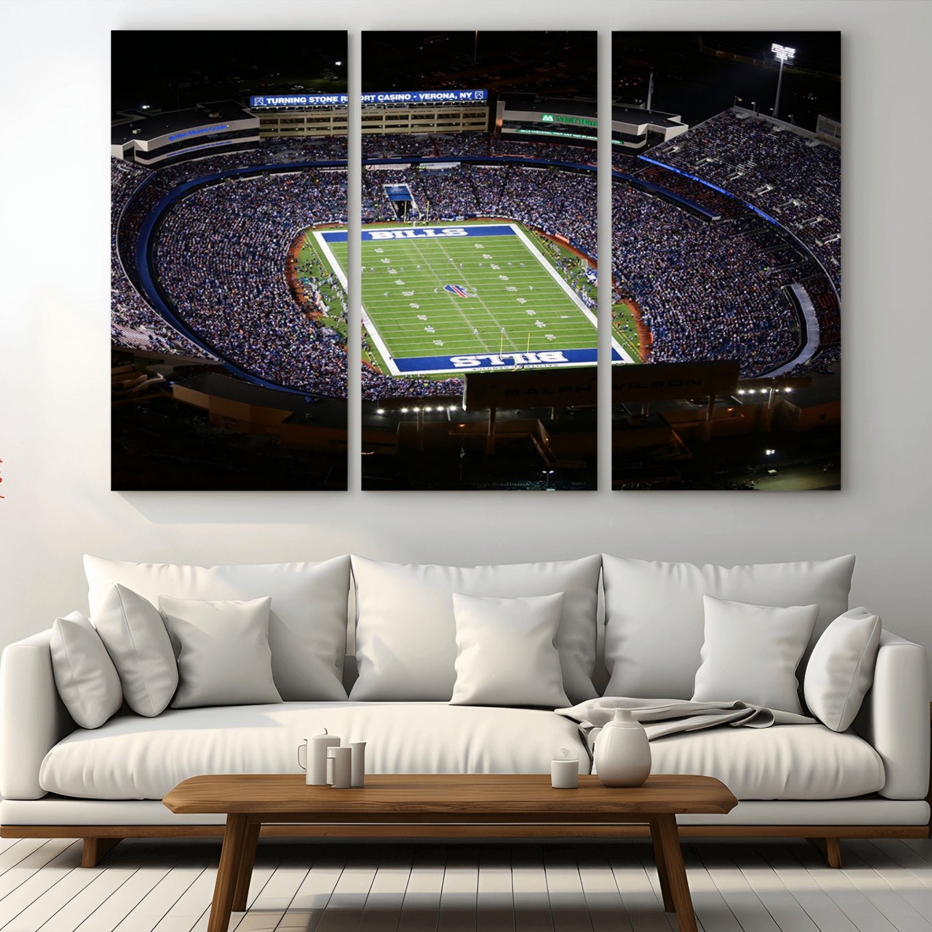 19030-MGV-CV-36X24-Buffalo Bills NFL Football Team Print - Highmark Stadium Wall Art Canvas Print