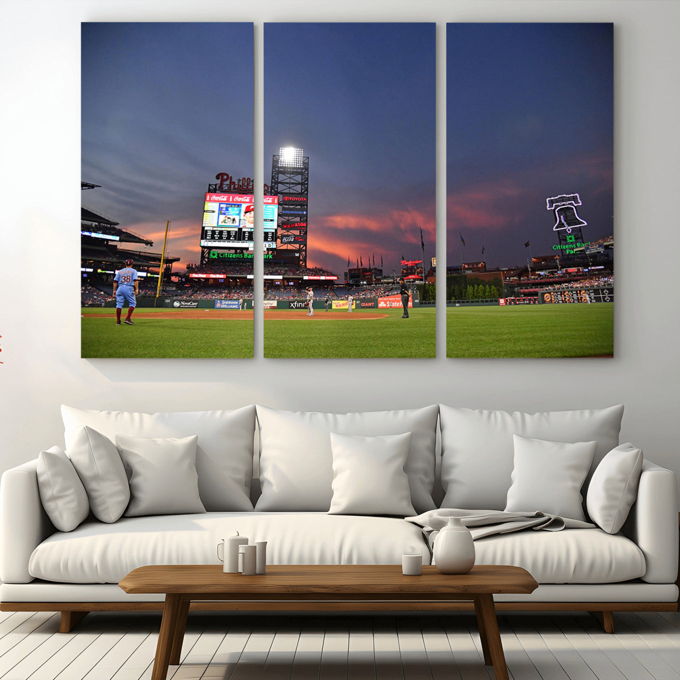 22594-MGV-CV-36X24-Philadelphia Phillies Baseball Print - Philadelphia Citizens Bank Park Stadium Wall Art, Phillies