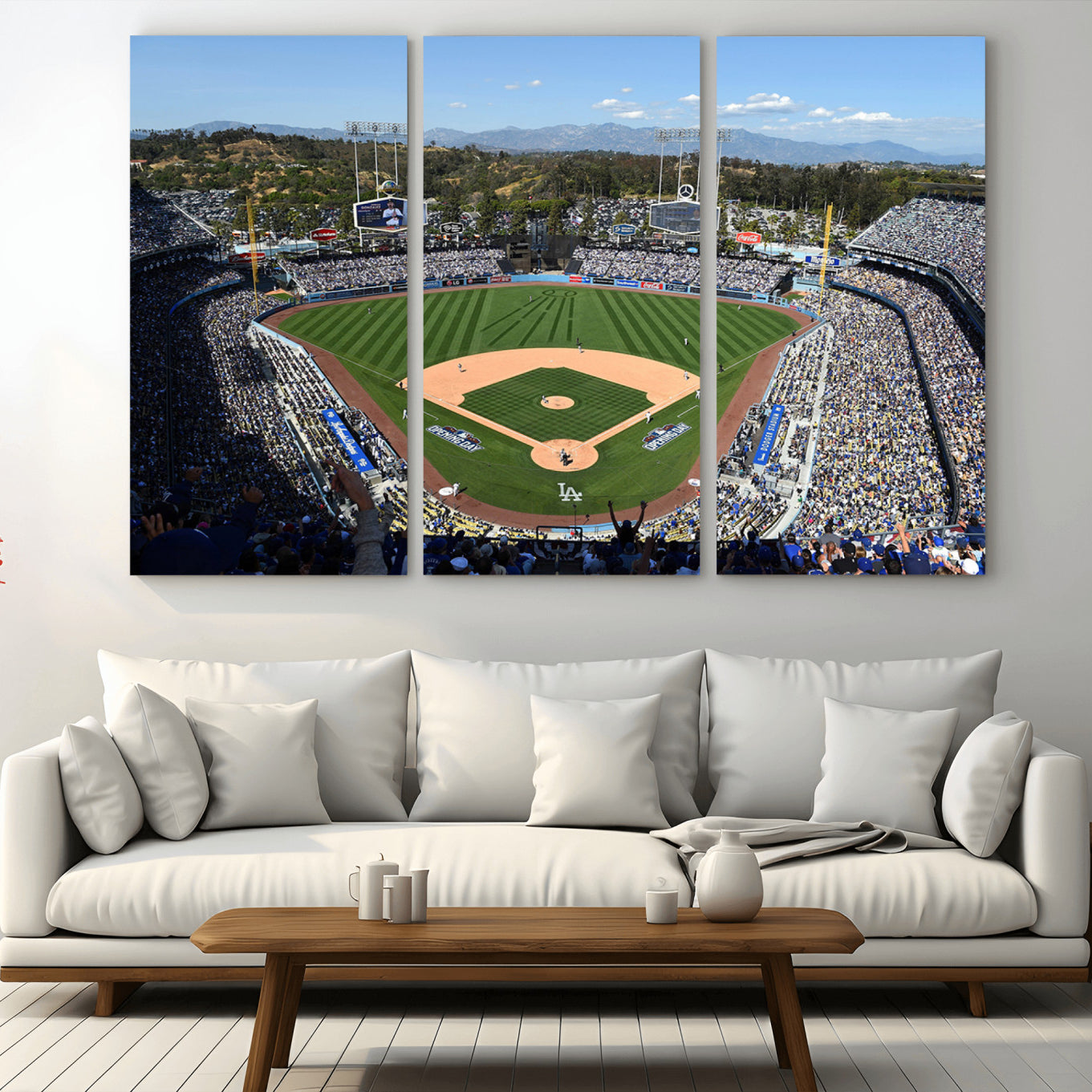 -Los Angeles Dodgers Dodger Stadium Wall Art Canvas Print - MLB Baseball Stadium Wall Art Canvas