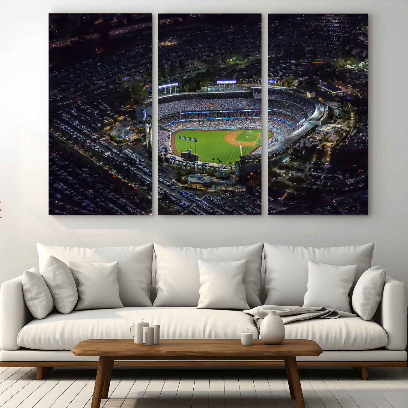 20932-MGV-CV-36X24-Los Angeles Dodgers Dodger Stadium Wall Art Canvas Print - MLB Baseball Stadium