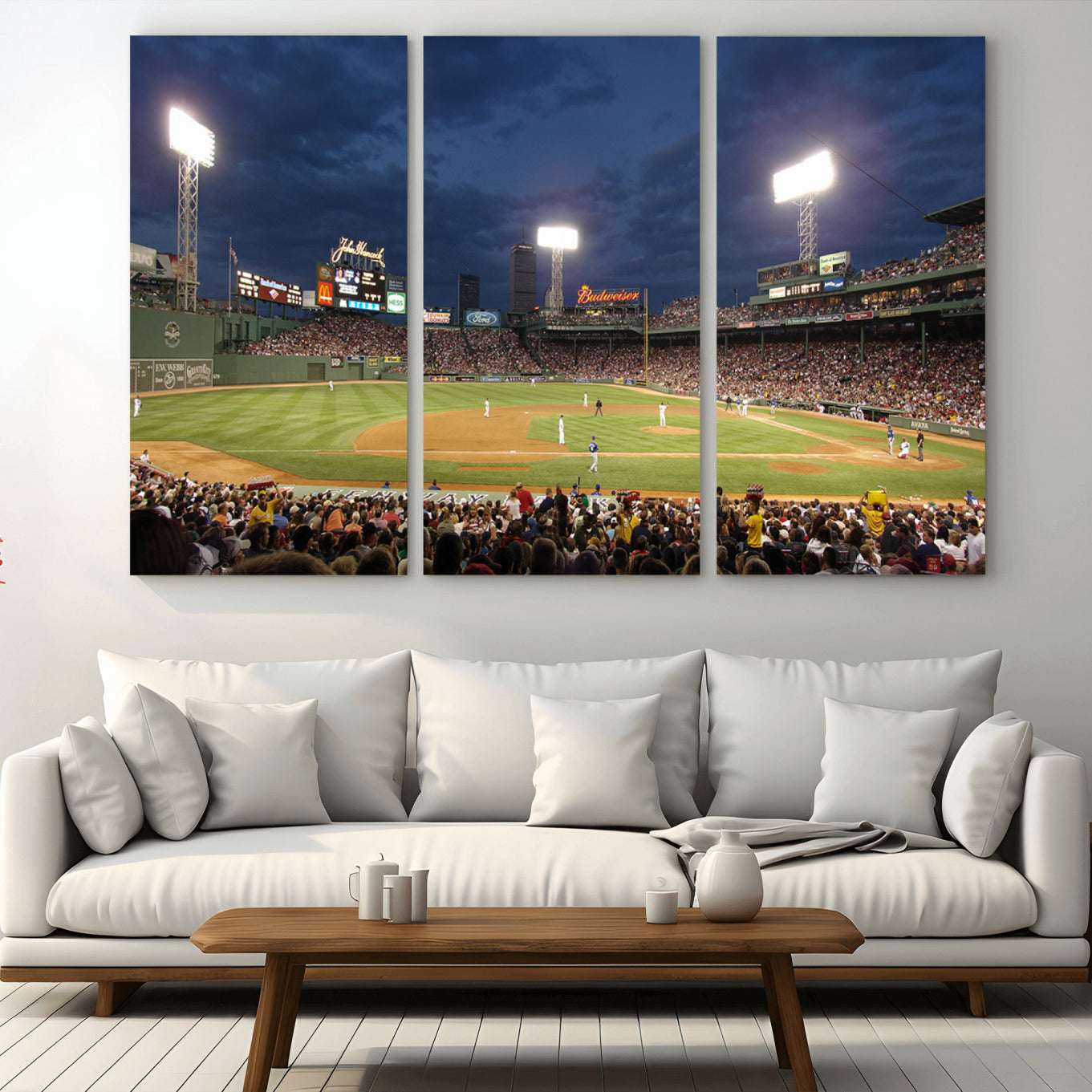 85099-MGV-CV-36X24-Boston Red Sox Baseball Team Print Canvas - Massachusetts Fenway Park Stadium Wall Art Canvas Print