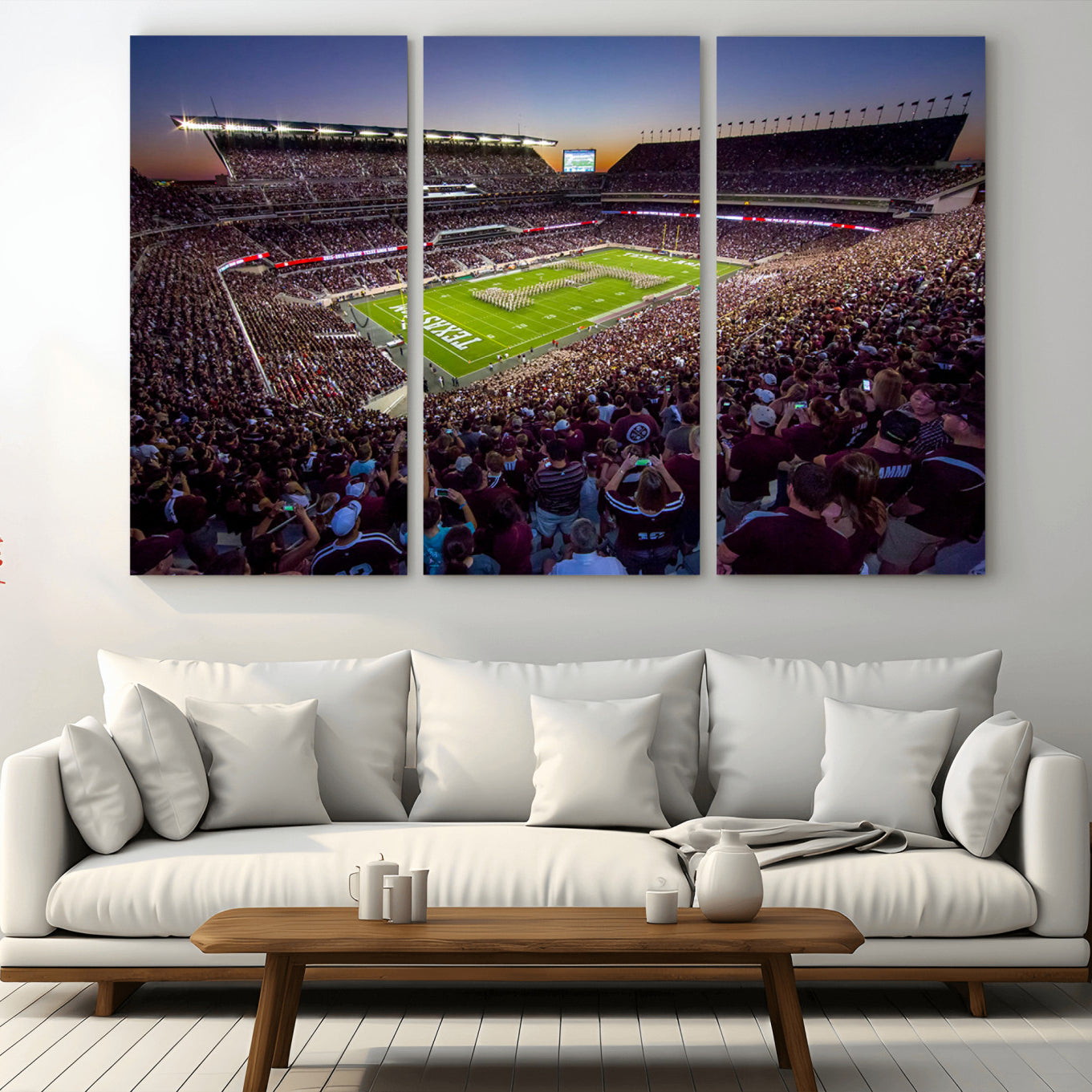 -Texas A&M University Aggies Football Team Print - College Station Kyle Field Stadium Wall Art Canvas