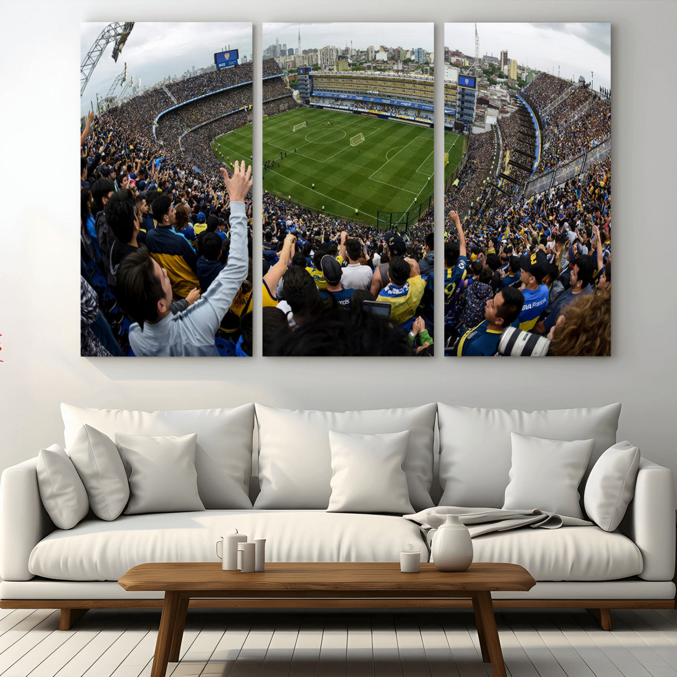 23173-MGV-CV-36X24-Boca Juniors Soccer Team Print - Buenos Aires Bombonera Stadium Wall Art Canvas Print
