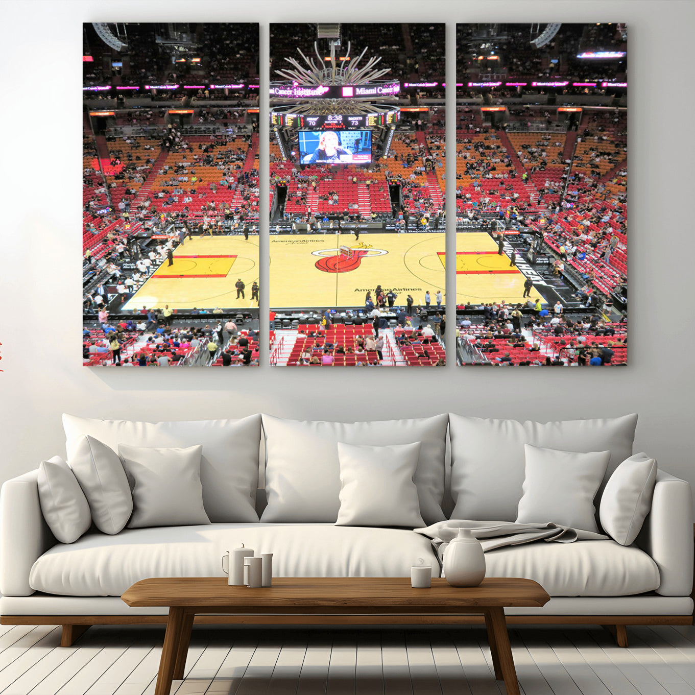 44024-MGV-CV-36X24-Miami Heat Basketball Team Print Wall Art- Kaseya Center Stadium Wall Art Canvas Print