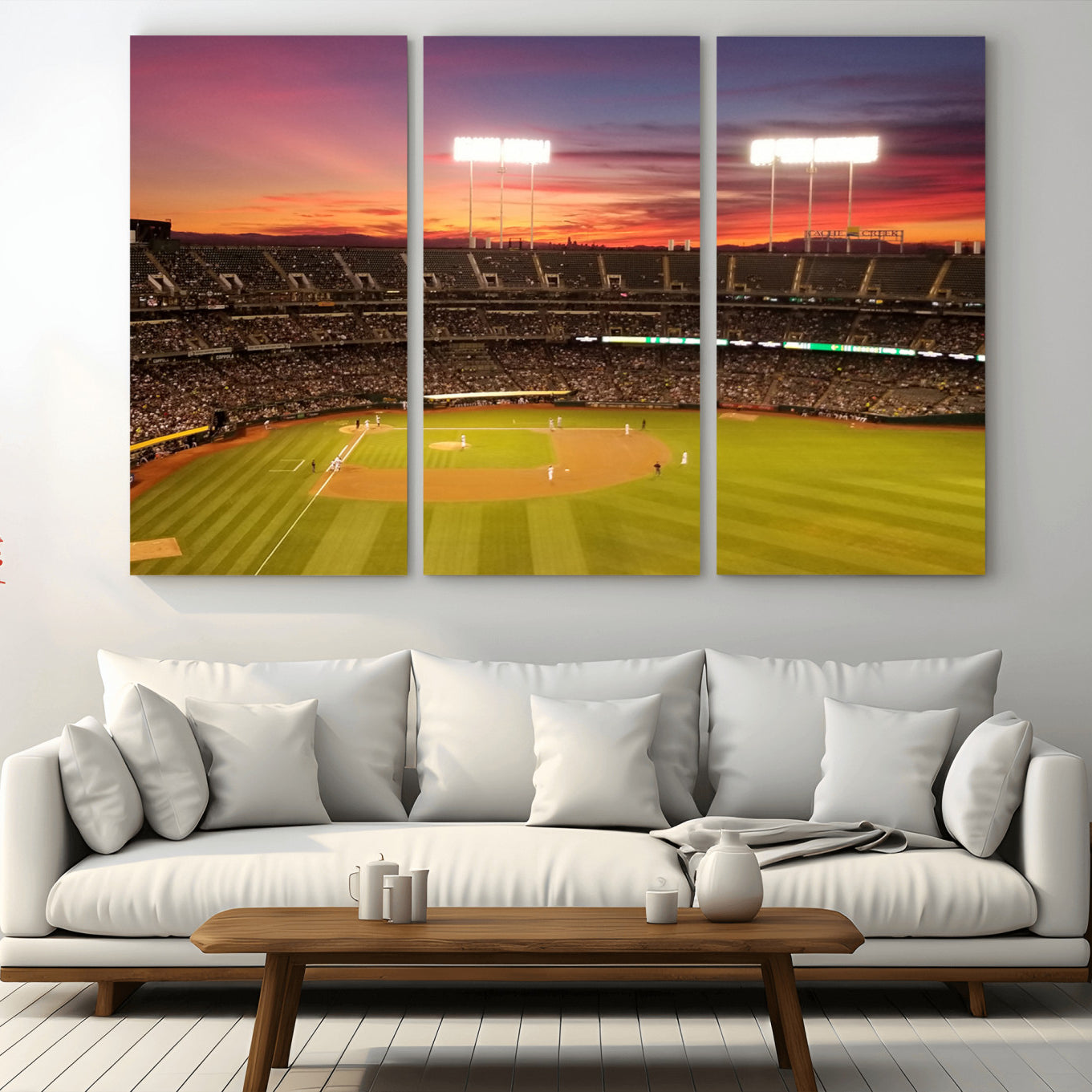 -Oakland Athletics Baseball Team Print - Oakland Coliseum Stadium Wall Art Canvas Print
