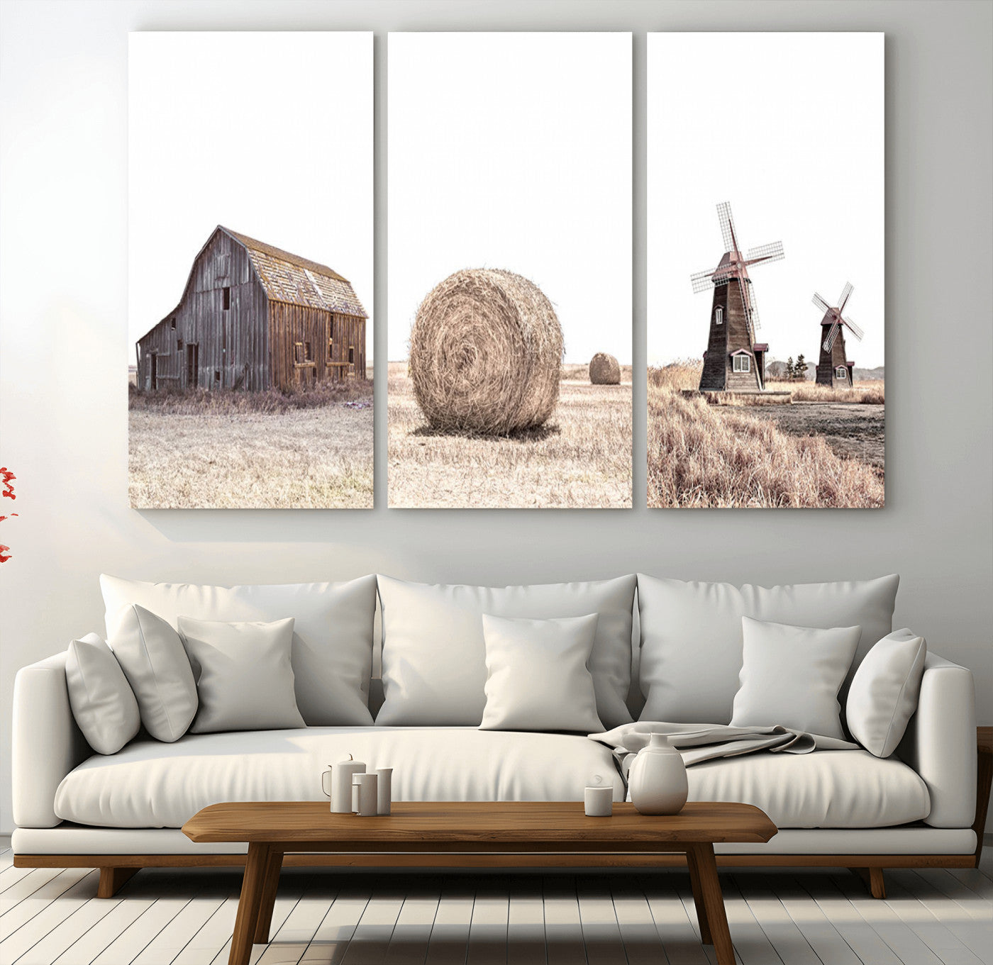 94971-MGV-CV-36X24-Farm Prints Set, Set of 3 Farmhouse Wall Art, Country House Decor