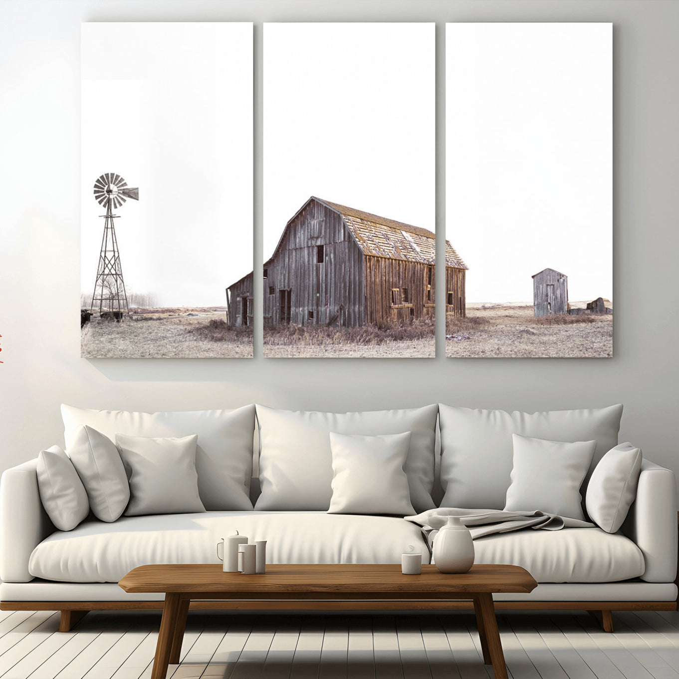 64560-MGV-CV-36X24-Farm Prints Set, Set of 6 Farmhouse Wall Art, Country House Decor