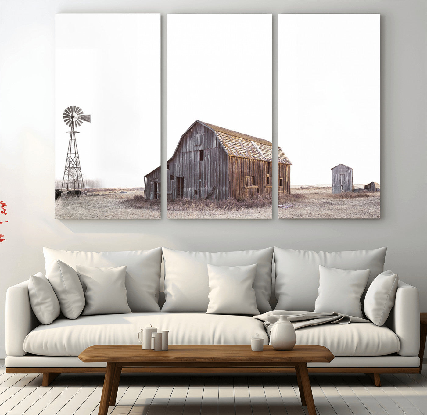 64560-MGV-CV-36X24-Farm Prints Set, Set of 6 Farmhouse Wall Art, Country House Decor