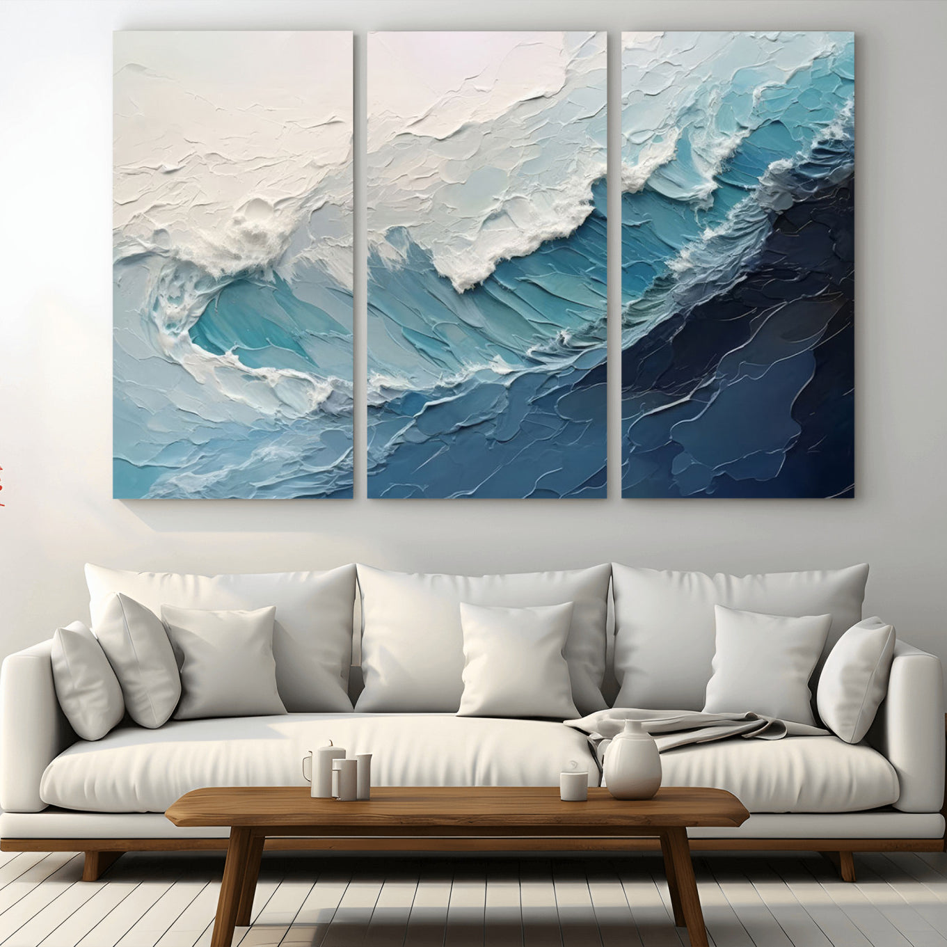 23887-MGV-CV-36X24-Ocean Wave Canvas Wall Art Print – Coastal Living Room Large Ocean Wave Seascape Wall Art for Home, Office, Living Room