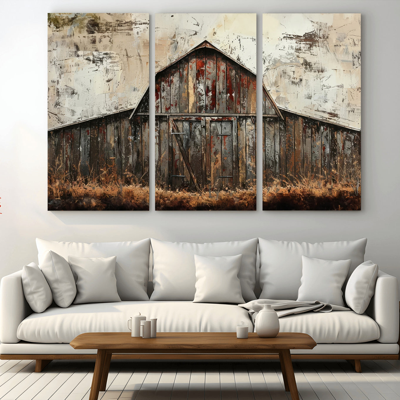 -Rustic Barn Wall Art | Farmhouse Wall Decor Canvas Print | Ready to Hang Barn Decor for Cabin or