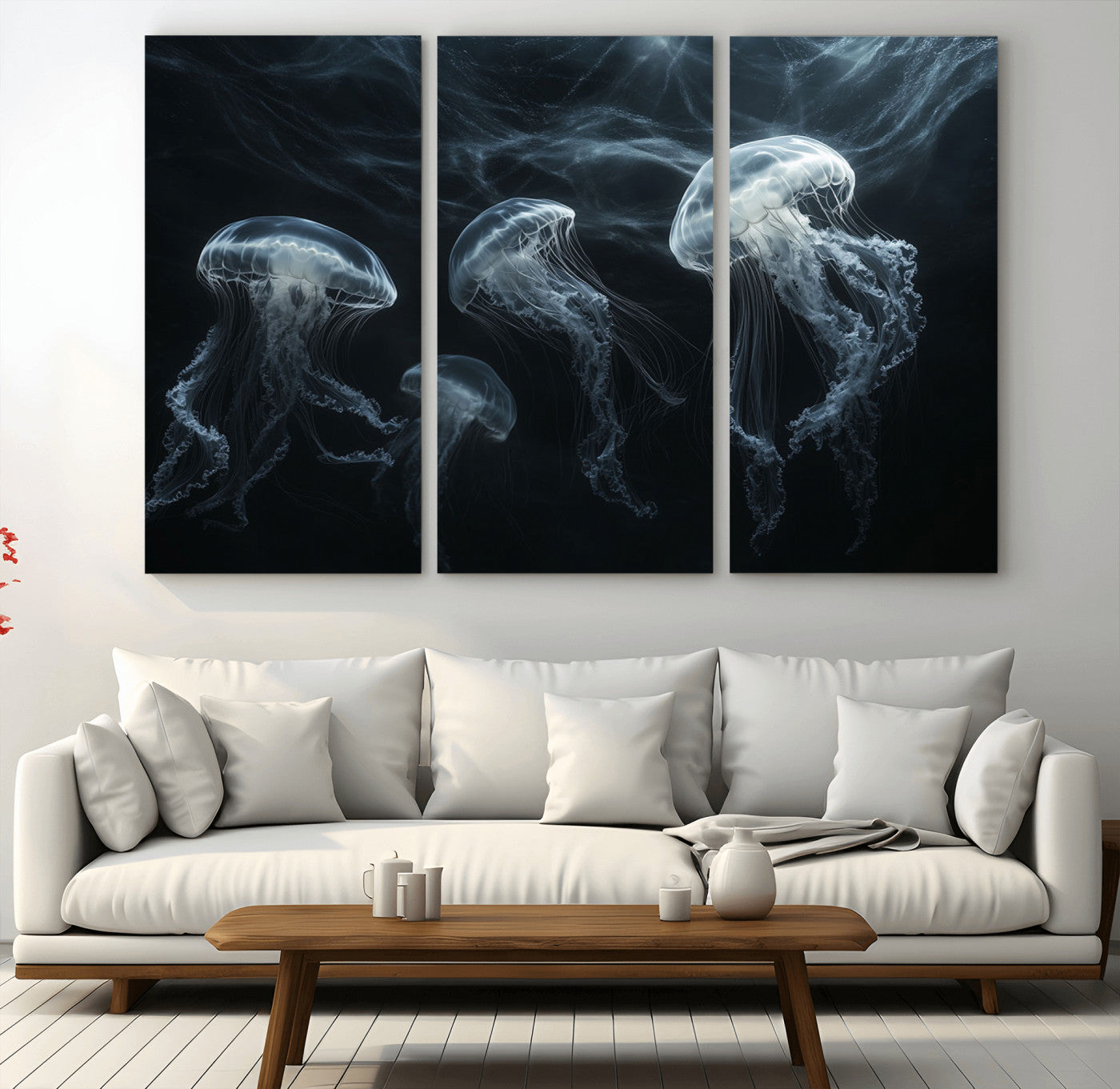 53117-MGV-CV-36X24-Jellyfish Wall Art Canvas Print, Elegant Wall Decor