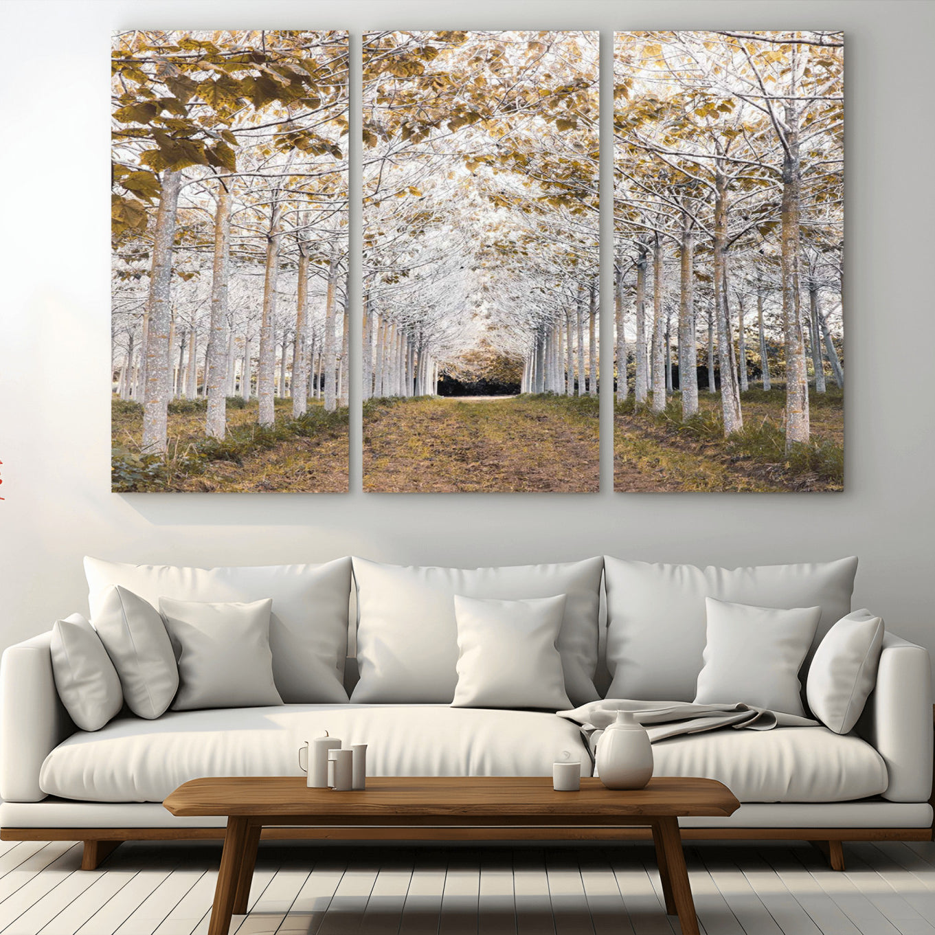 -Forest Grove Wall Art | Serene Pathway Canvas Print | Ready to Hang and Framed Nature Wall Decor for