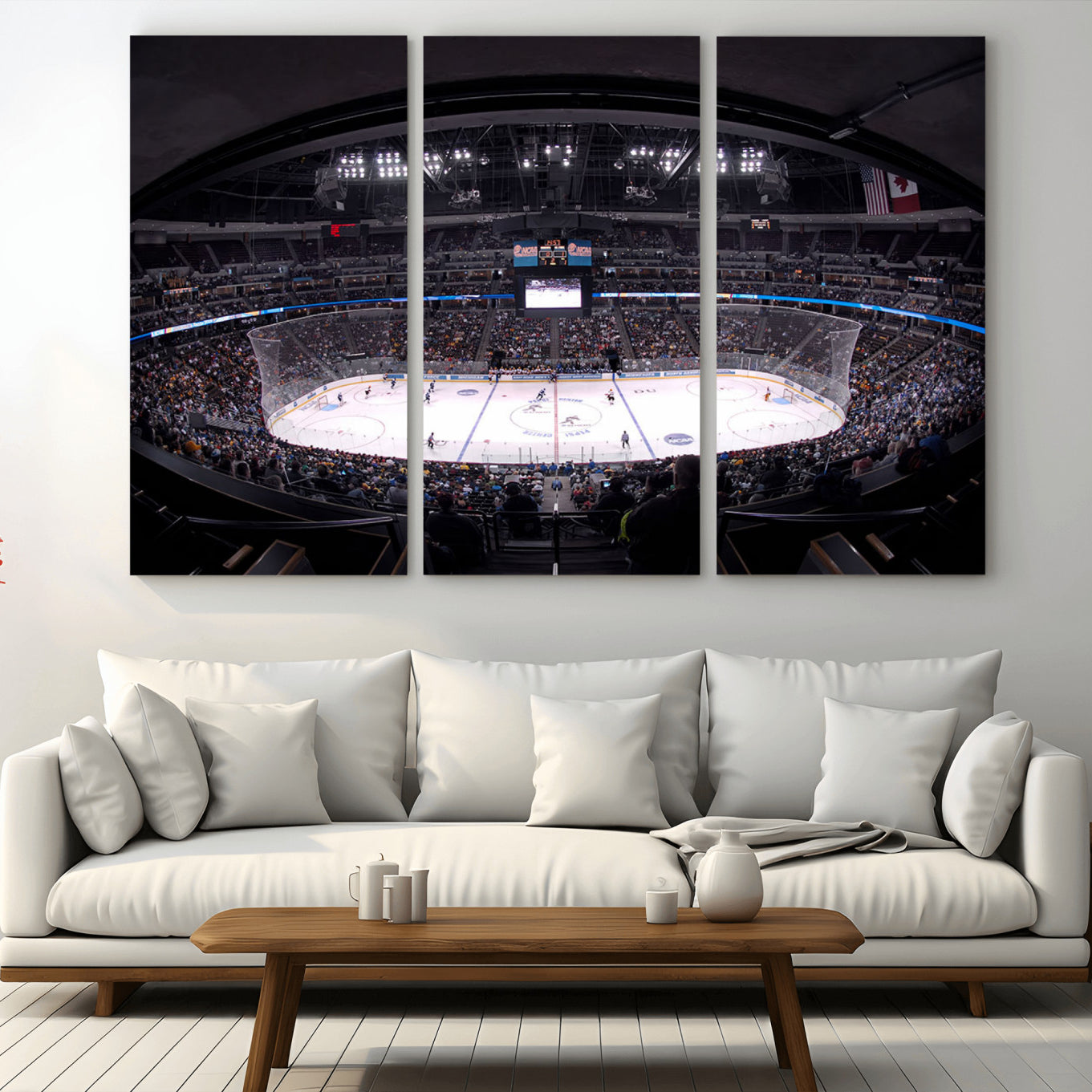 -Ball Arena Denver Colorado Avalanche Hockey Team Wall Art Canvas Print - Denver Ice Hockey Stadium