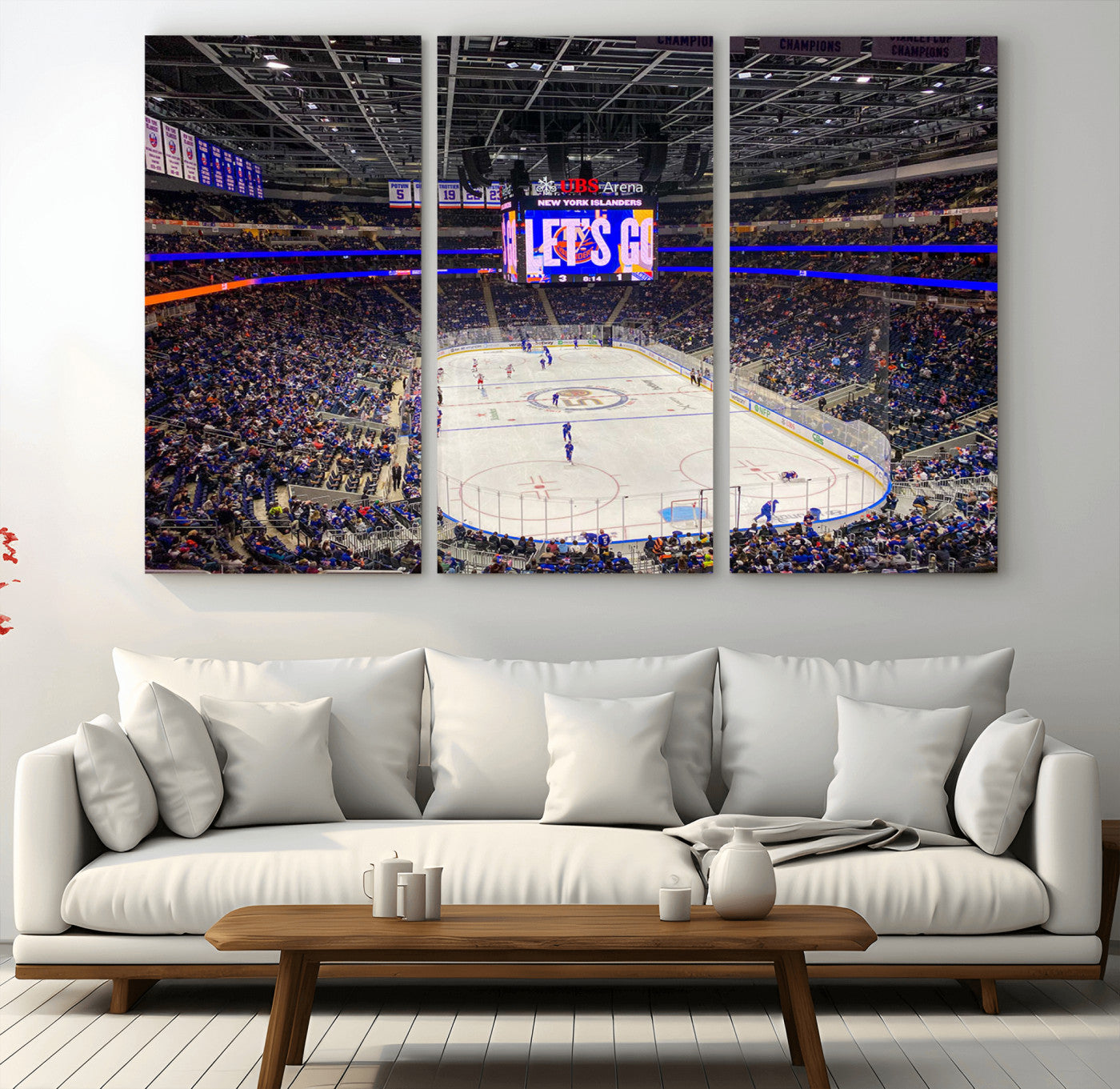 78692-MGV-CV-48X32-3P-UBS Arena Elmont New York Islanders Ice Hockey Wall Art, UBS Arena Elmont Wall Art Canvas Print