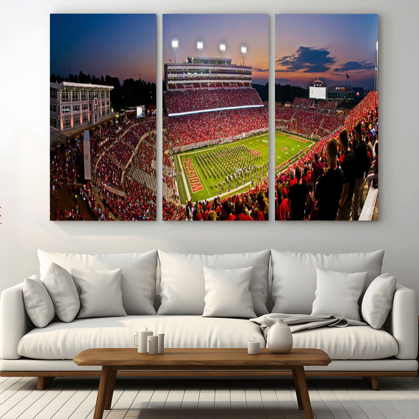 -NC State Wolfpack Football Team Print - Raleigh Carter-Finley Stadium Wall Art Canvas Print
