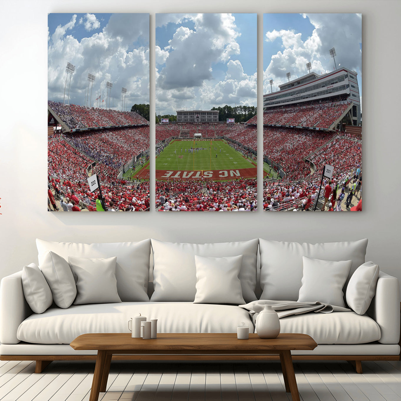 -NC State Wolfpack Football Team Print Canvas- Raleigh Carter-Finley Stadium Wall Art Canvas Print