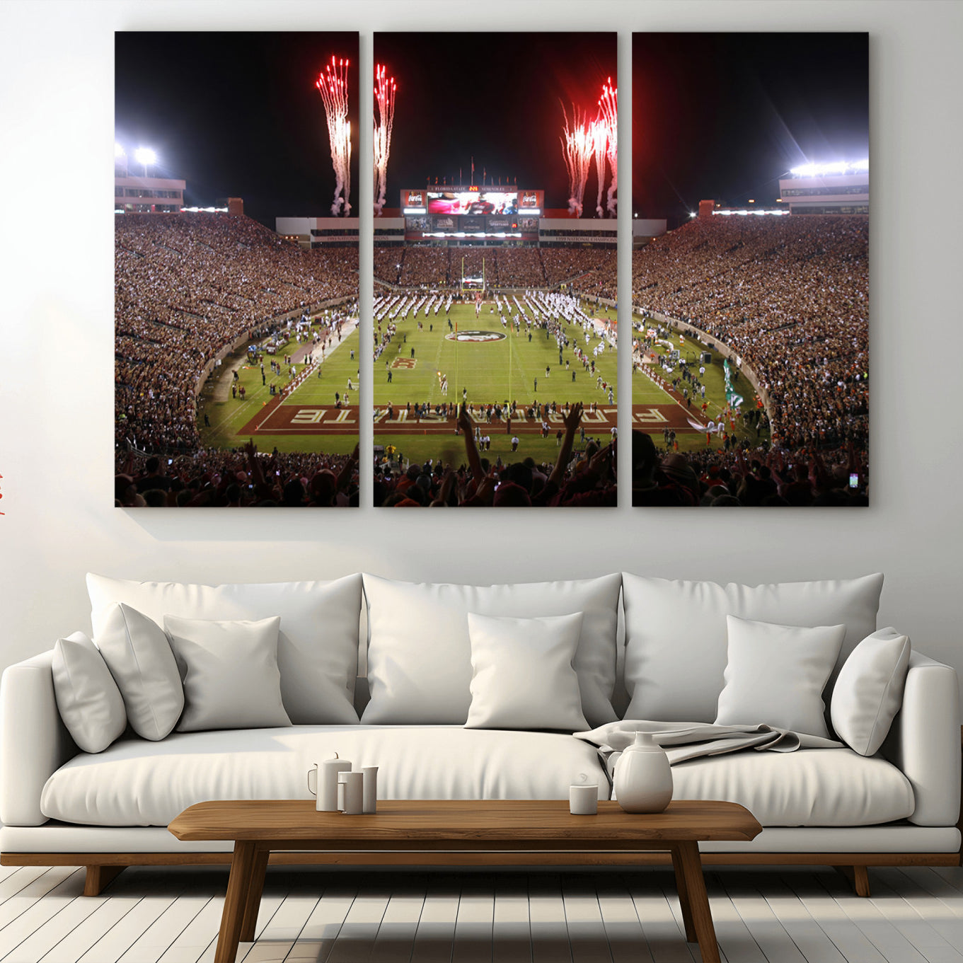 -Framed Florida State Seminoles Football Team Print - Tallahassee Doak Campbell Stadium Wall Art
