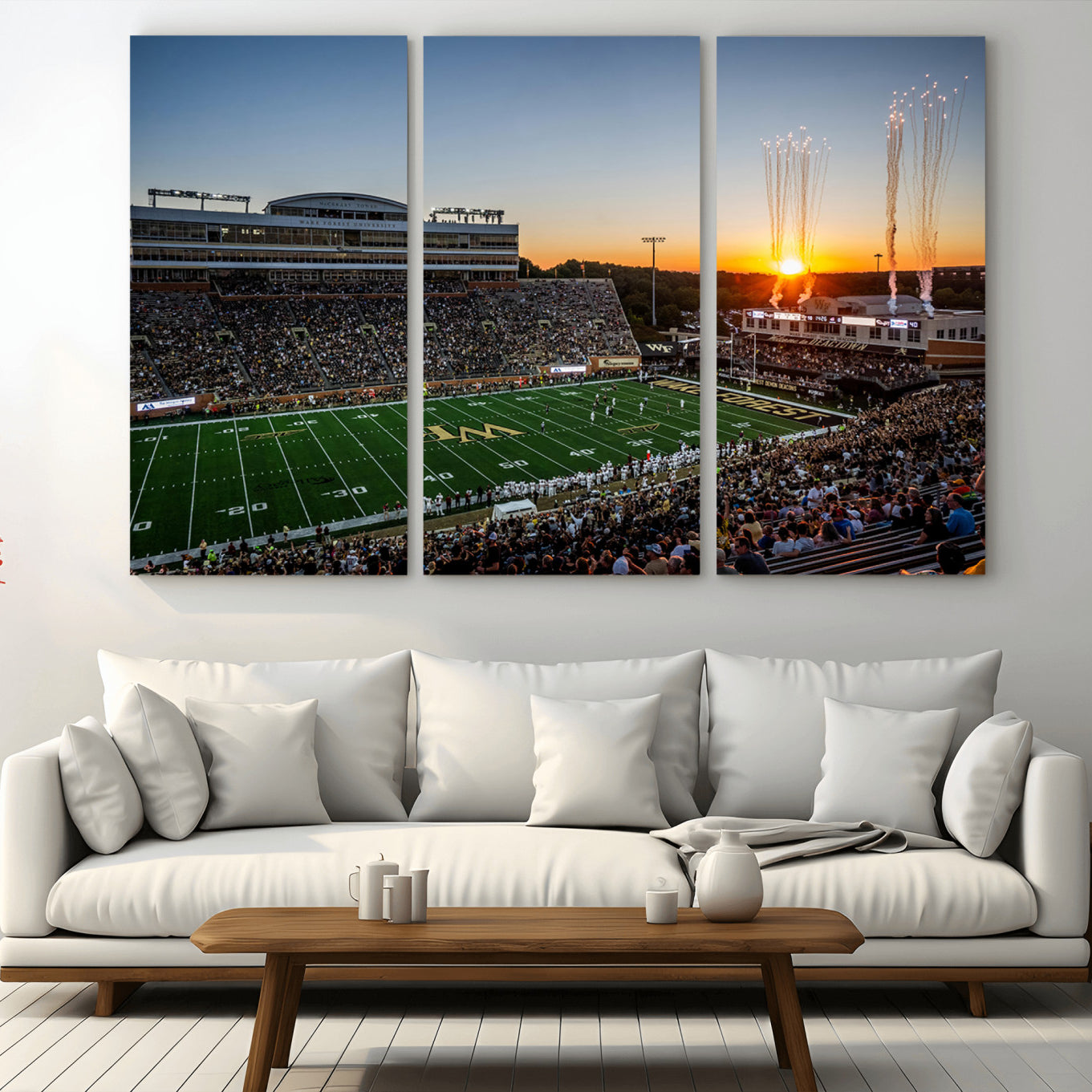 29253-MGV-CV-36X24-Demon Deacons Football Team Print Canvas- Winston-Salem Allegacy Federal Credit Union Stadium Wall